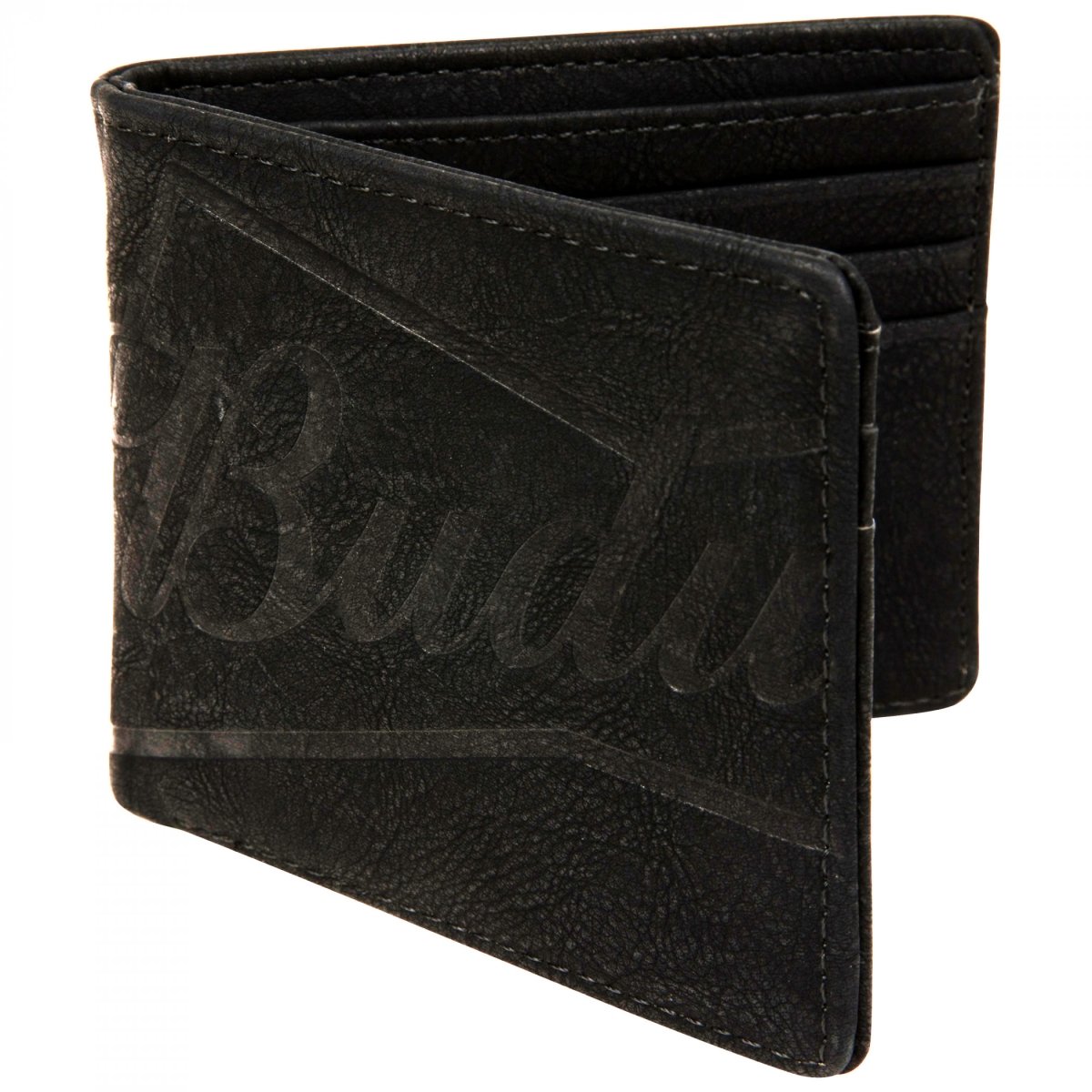 Picture of Budweiser 848442 Budweiser Black Bifold Wallet Large Bowtie Logo Deboss with ID Window