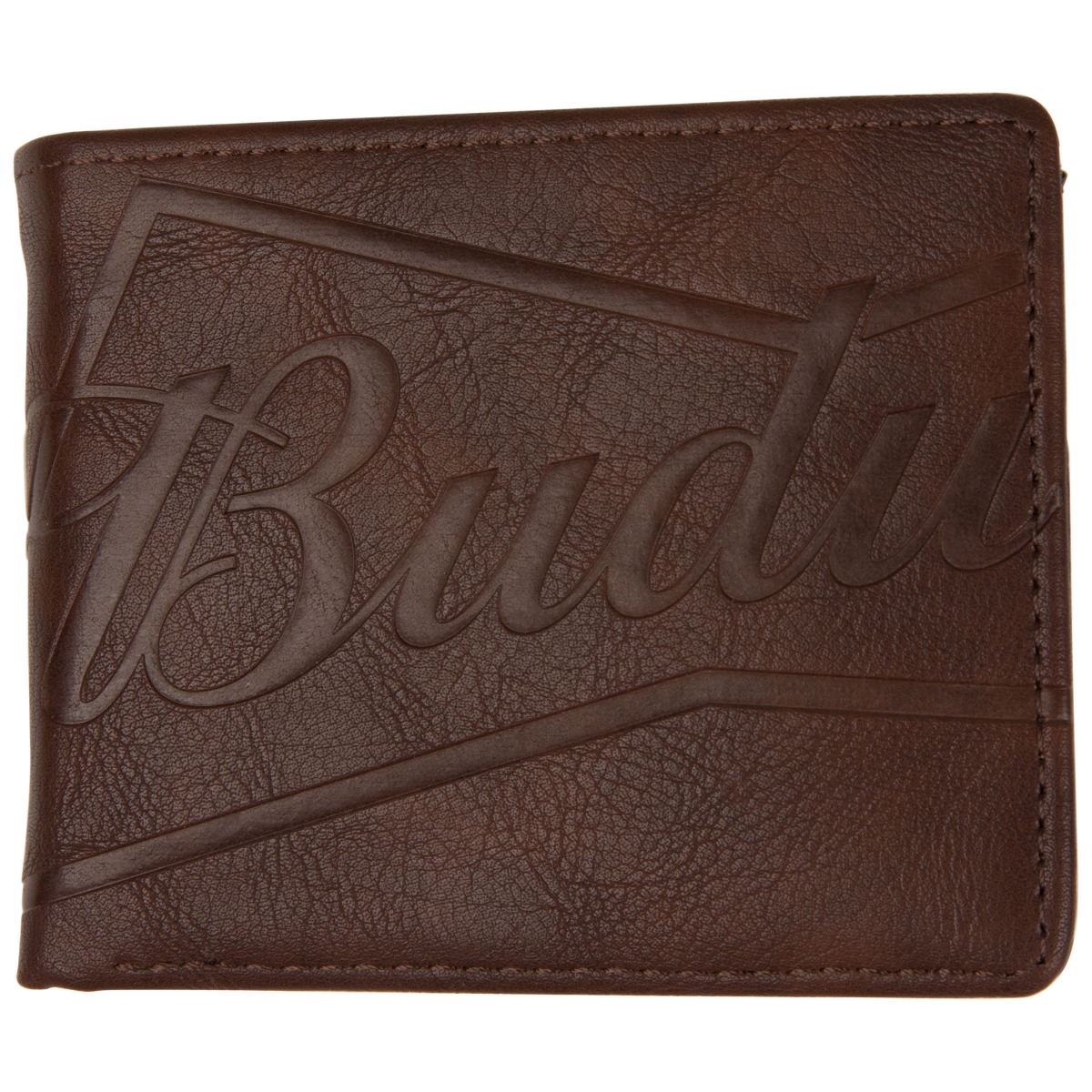 Picture of Budweiser 848443 Budweiser Brown Bifold Wallet Large Bowtie Logo Deboss with ID Window