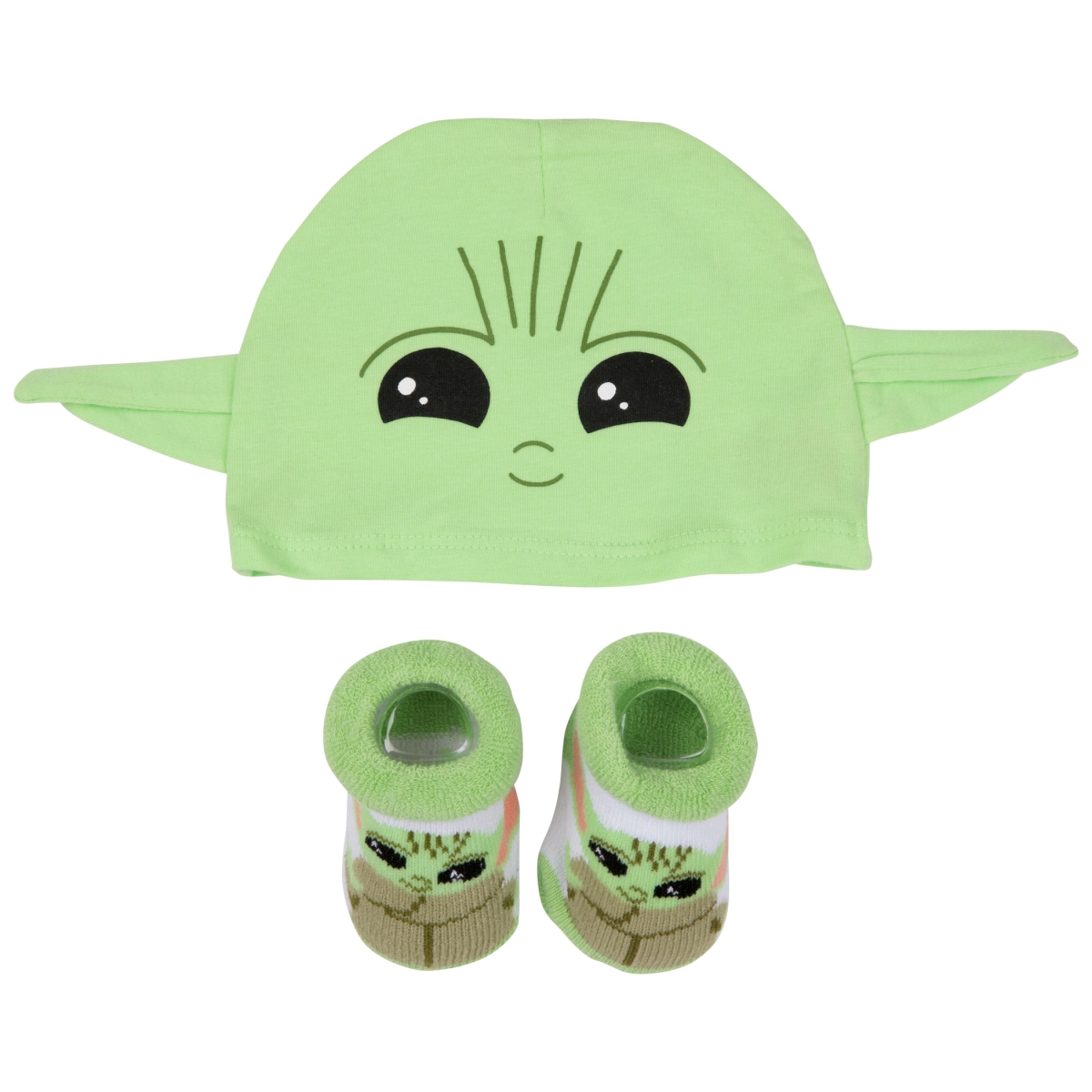 The Mandalorian the Child Grogu Green Hat & Booties Set, 0-12 Months - 2 Piece