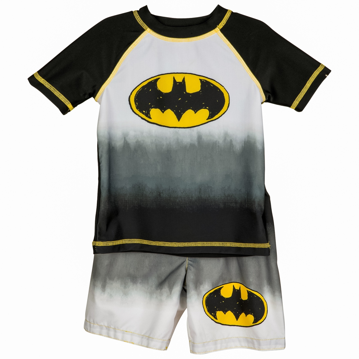 Picture of Batman 856657-toddler4t Logo Swimshorts & Rashguard Set&#44; Black & Gray - 4 Toddler