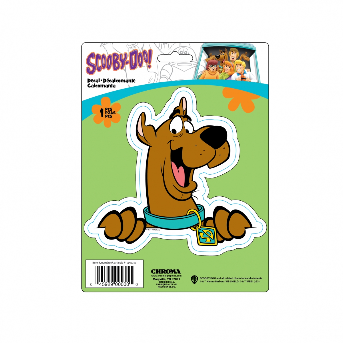 Picture of Scooby Doo 866161 6 x 8 in. Scooby-Doo Peeking Car Window Decal&#44; Brown