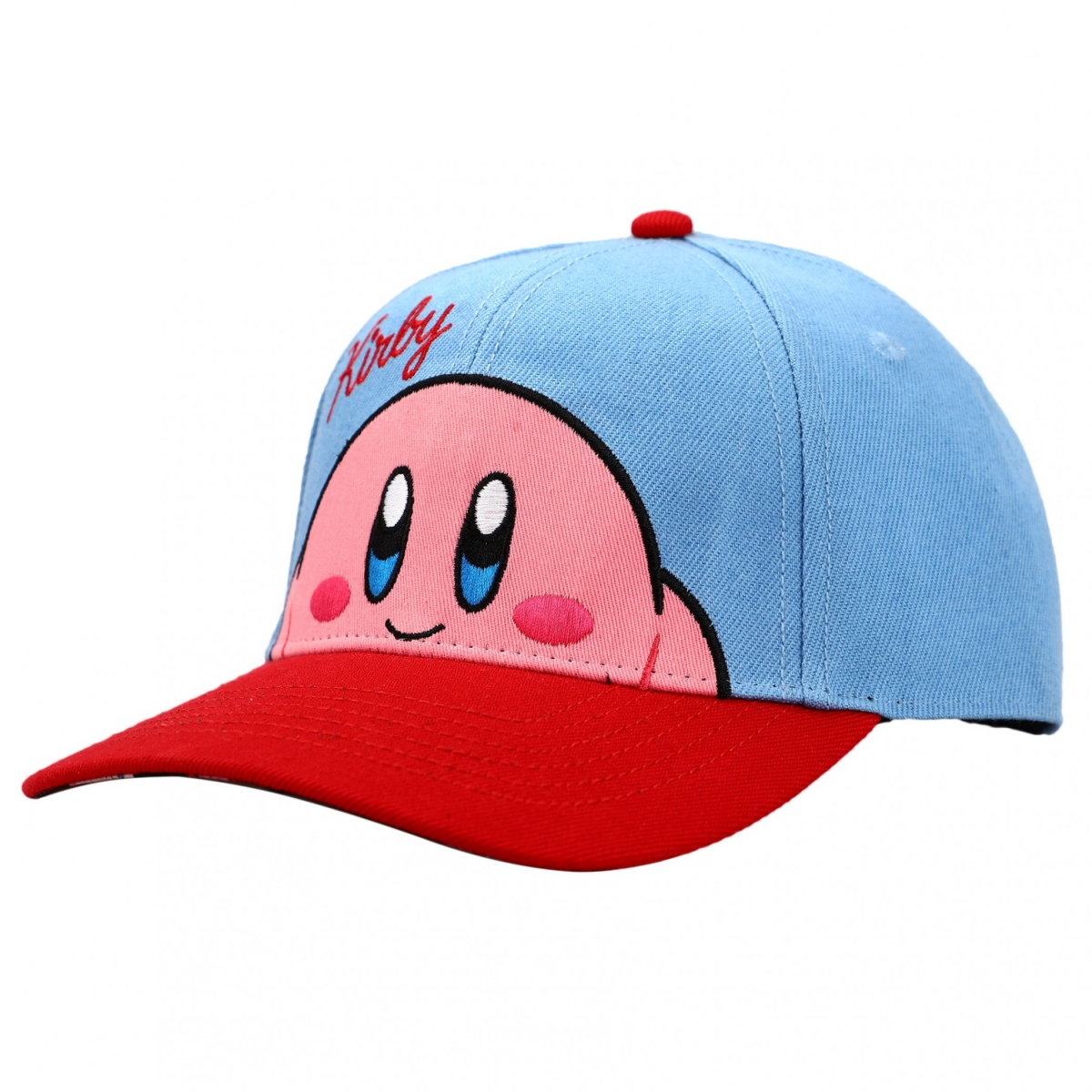 Picture of Kirby 870695 Kirby Peek-A-Boo Embroidered Pre-Curved Snapback Hat&#44; Blue & Red
