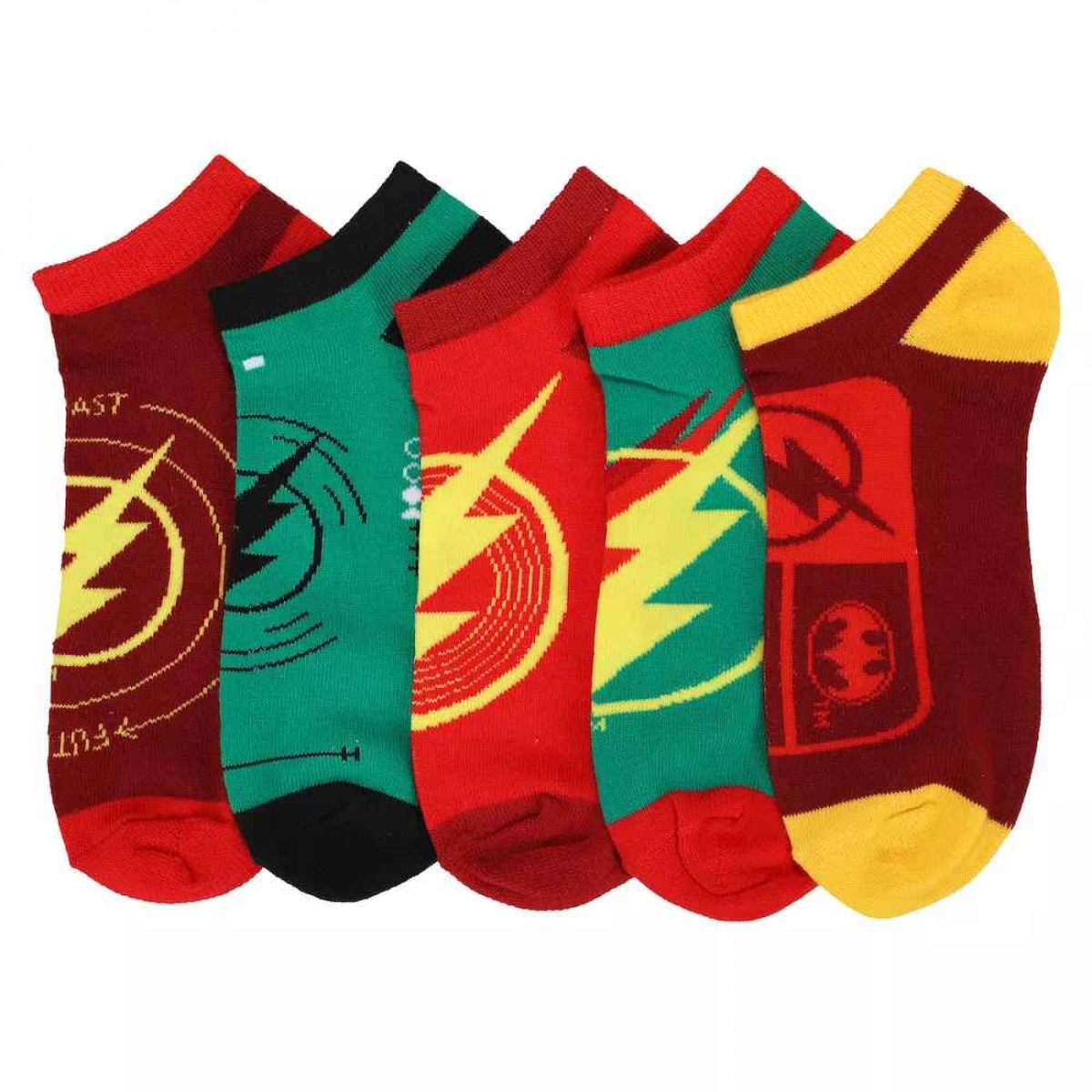 Flash 866393 The Flash Worlds Collide Ankle Socks, Assorted Color - 5 Pair