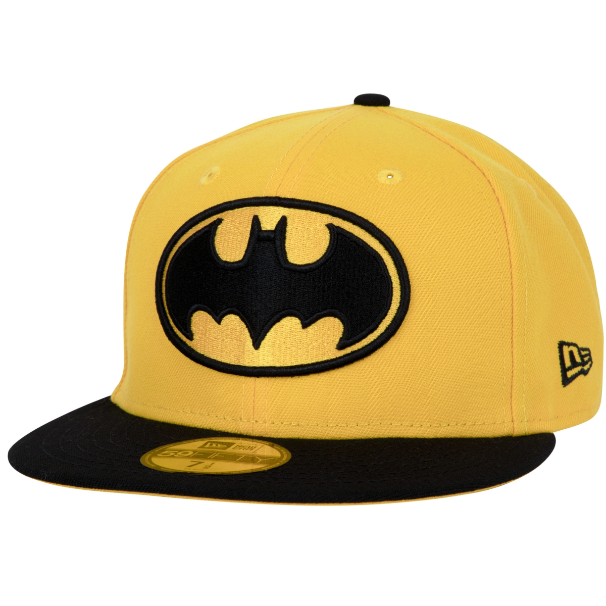 Picture of Batman 862247-71-4fitte Batman Logo Yellow Colorway   Era 59Fifty Fitted Hat&#44; 7.25 Fitted