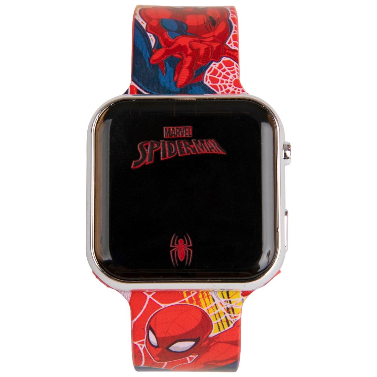 Picture of Spider-man 846712 Marvel Comics Spider-Man Digital Watch with Character Pose Rubber Strap&#44; Red