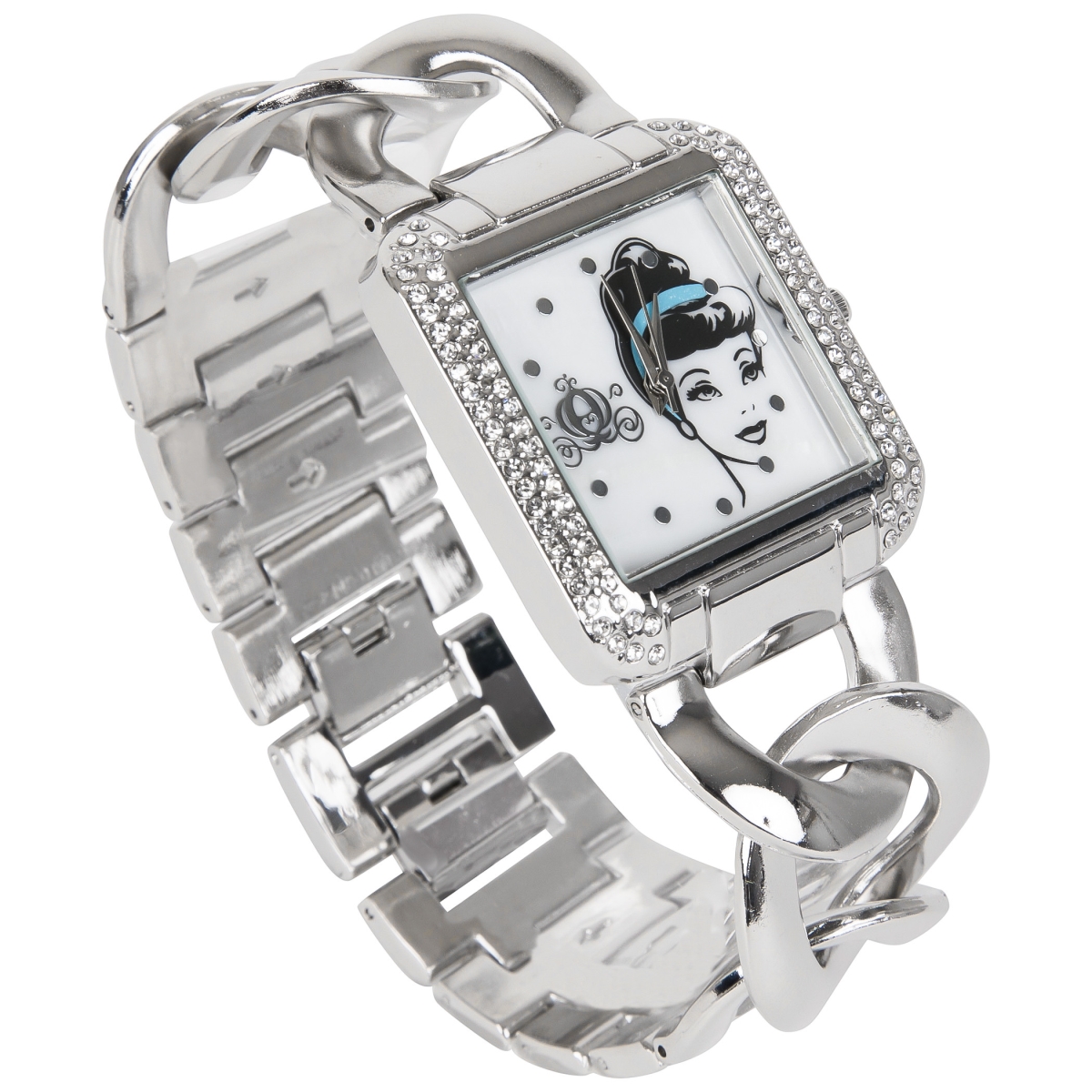 Picture of Disney 869649 Disney 100 Year Anniversary Cinderella Watch with Metal Chain Band&#44; Silver