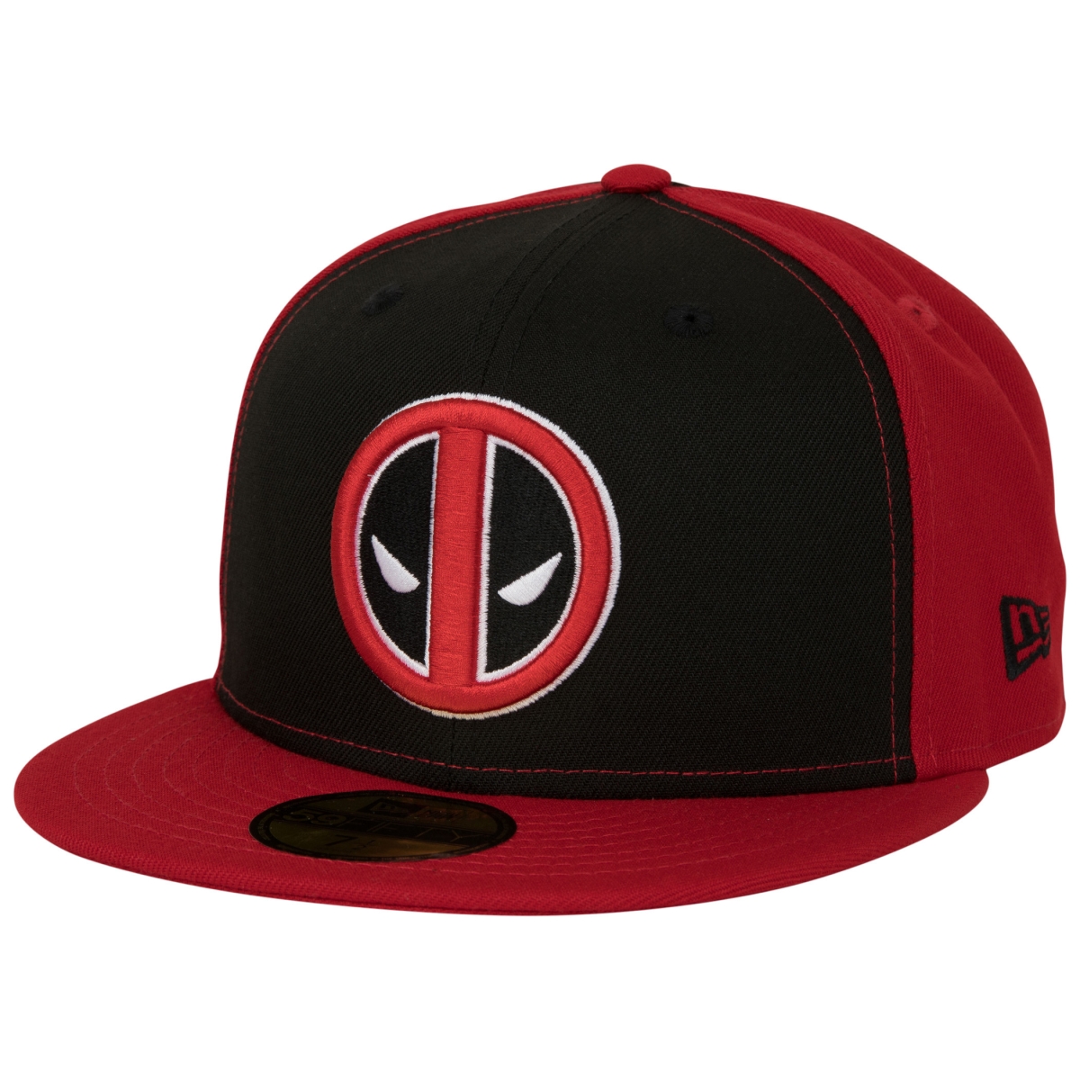 Picture of Deadpool 861054-7fitted Deadpool Logo Black & Red Panels   Era 59Fifty Fitted Hat&#44; 7 Fitted