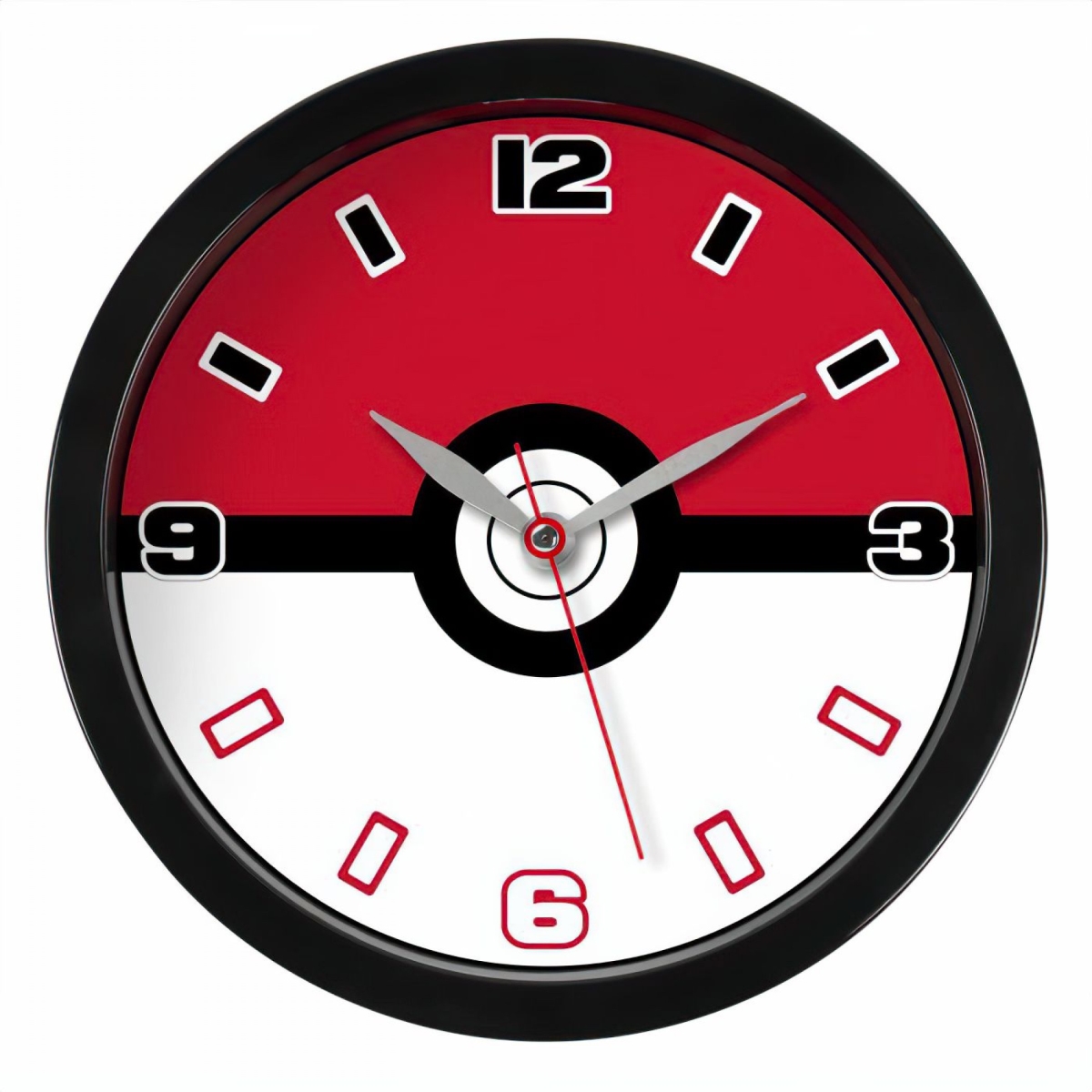 870776  Pokeball Wall Clock, Red & White