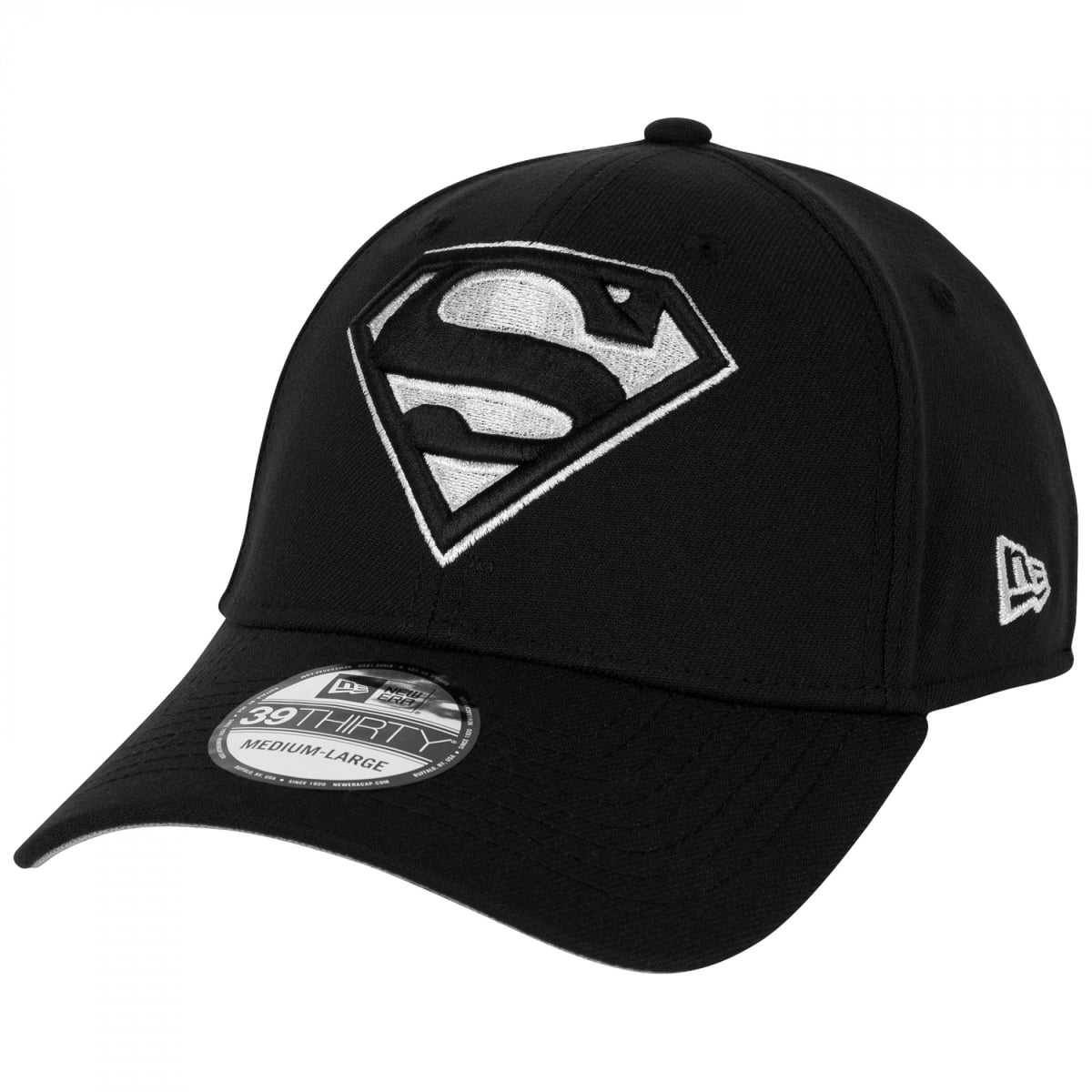 868073-medium-la  Silver Logo   Era 39Thirty Black Fitted Hat, Medium & Large