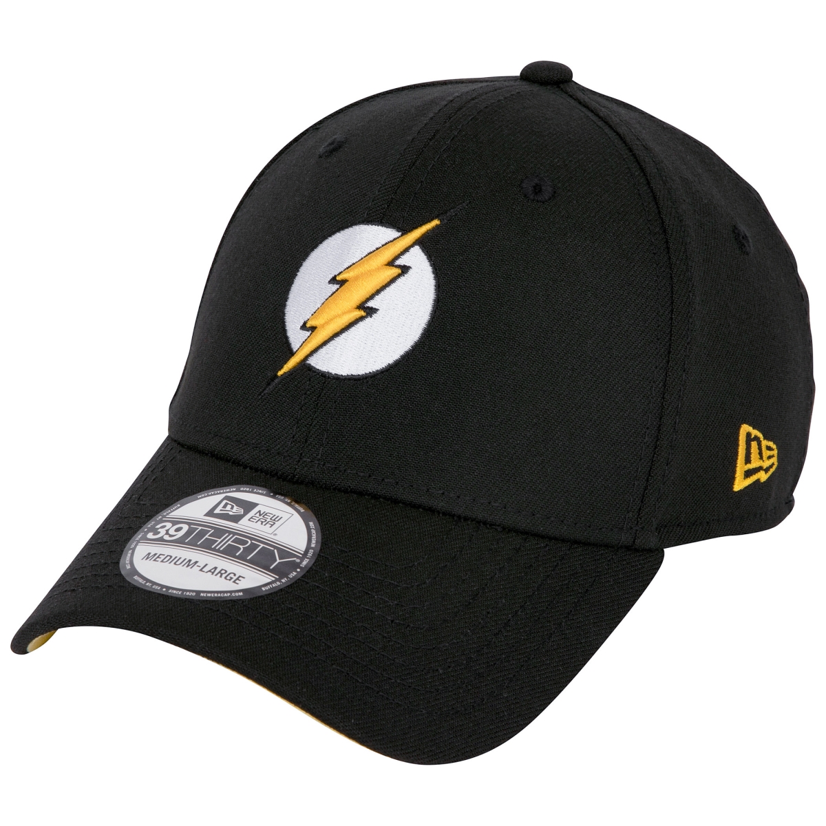 Flash 864420-medium-la The Flash Logo DC Comics Colorway Era 39Thirty Fitted Hat, Black - Medium & Large