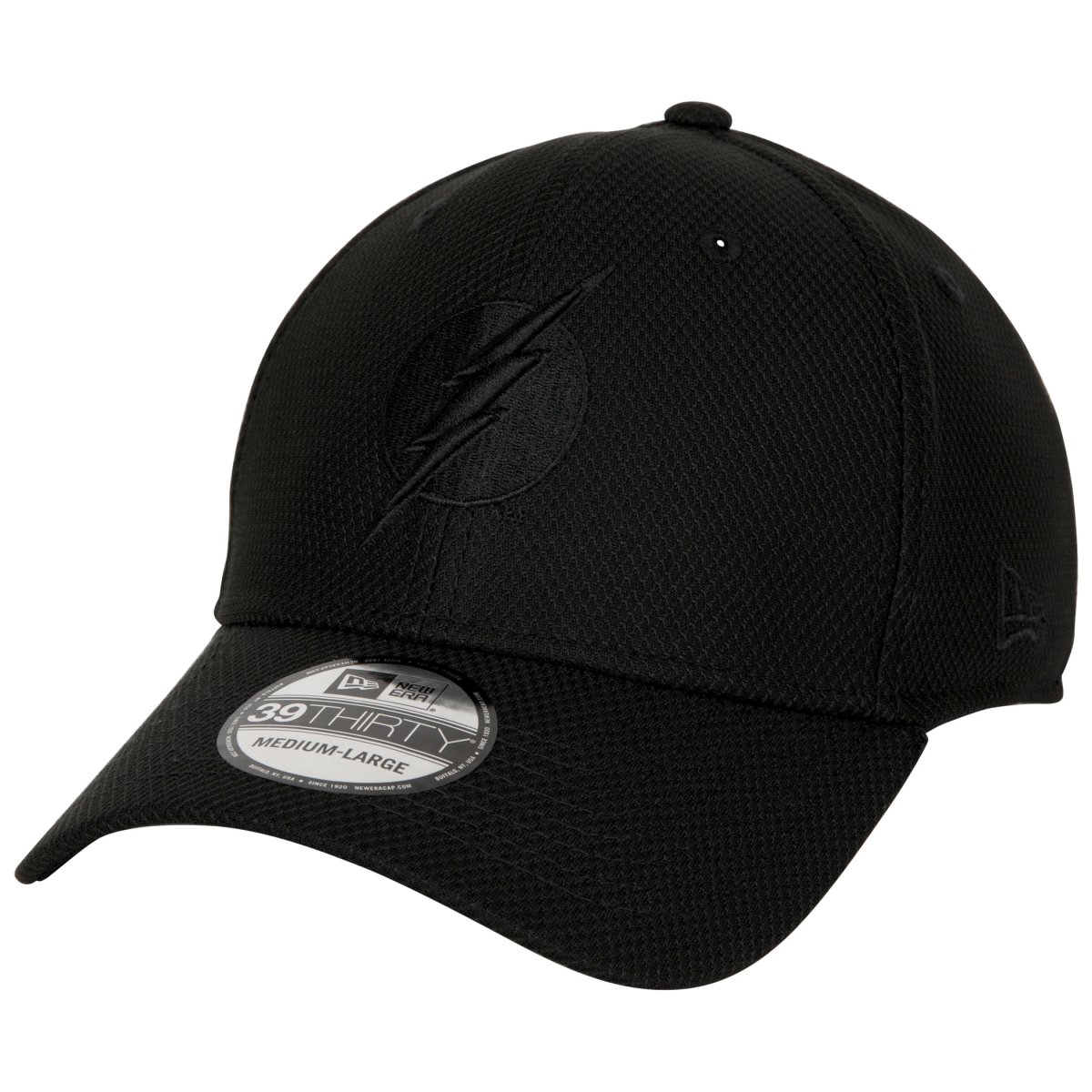 Picture of Flash 864444-medium-la The Flash Logo Colorway Era 39Thirty Fitted Hat&#44; Black - Medium & Large