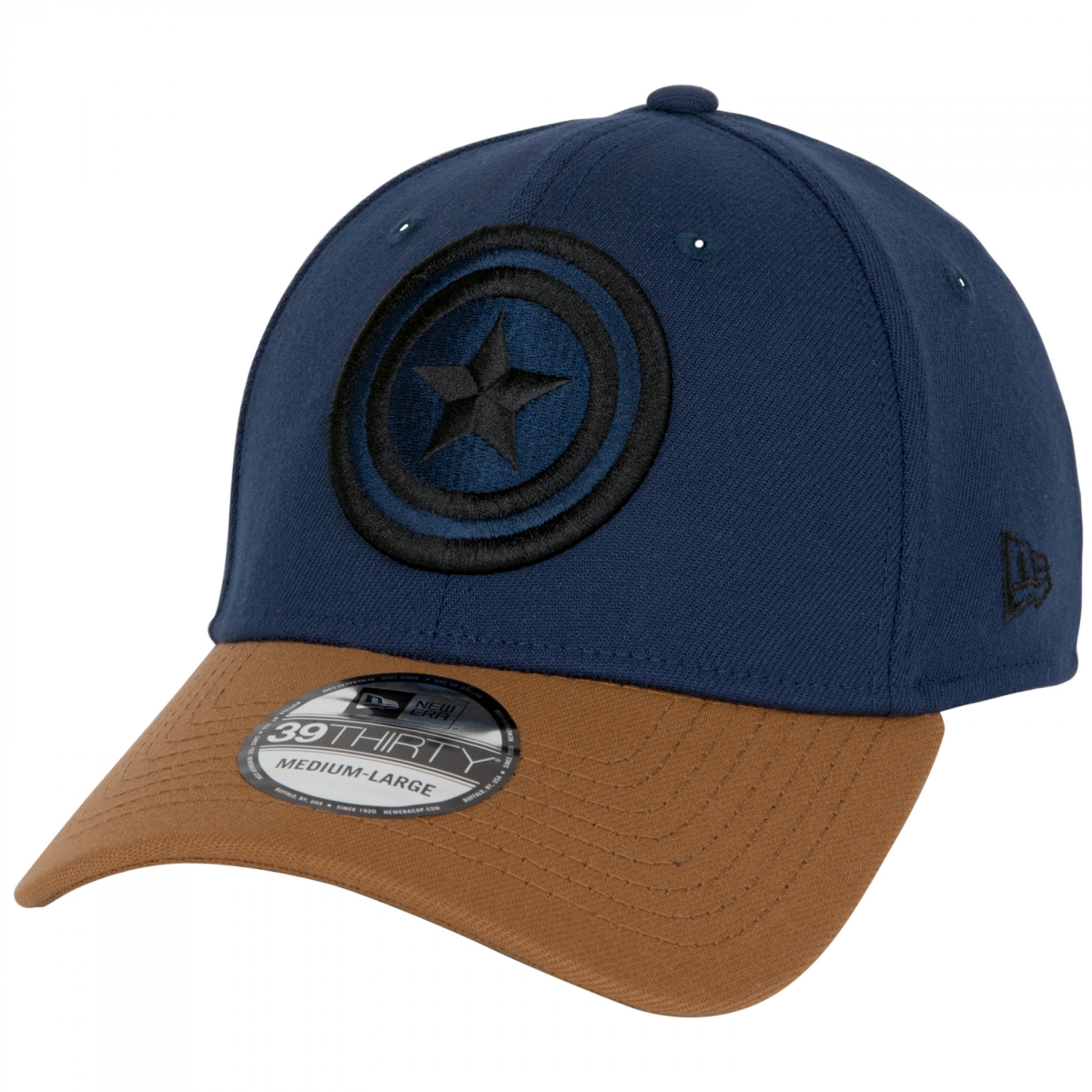 Picture of Captain America 865333-large-xla Captain America Nomad Armor Era 39Thirty Fitted Hat&#44; Blue & Brown - Large & Extra Large