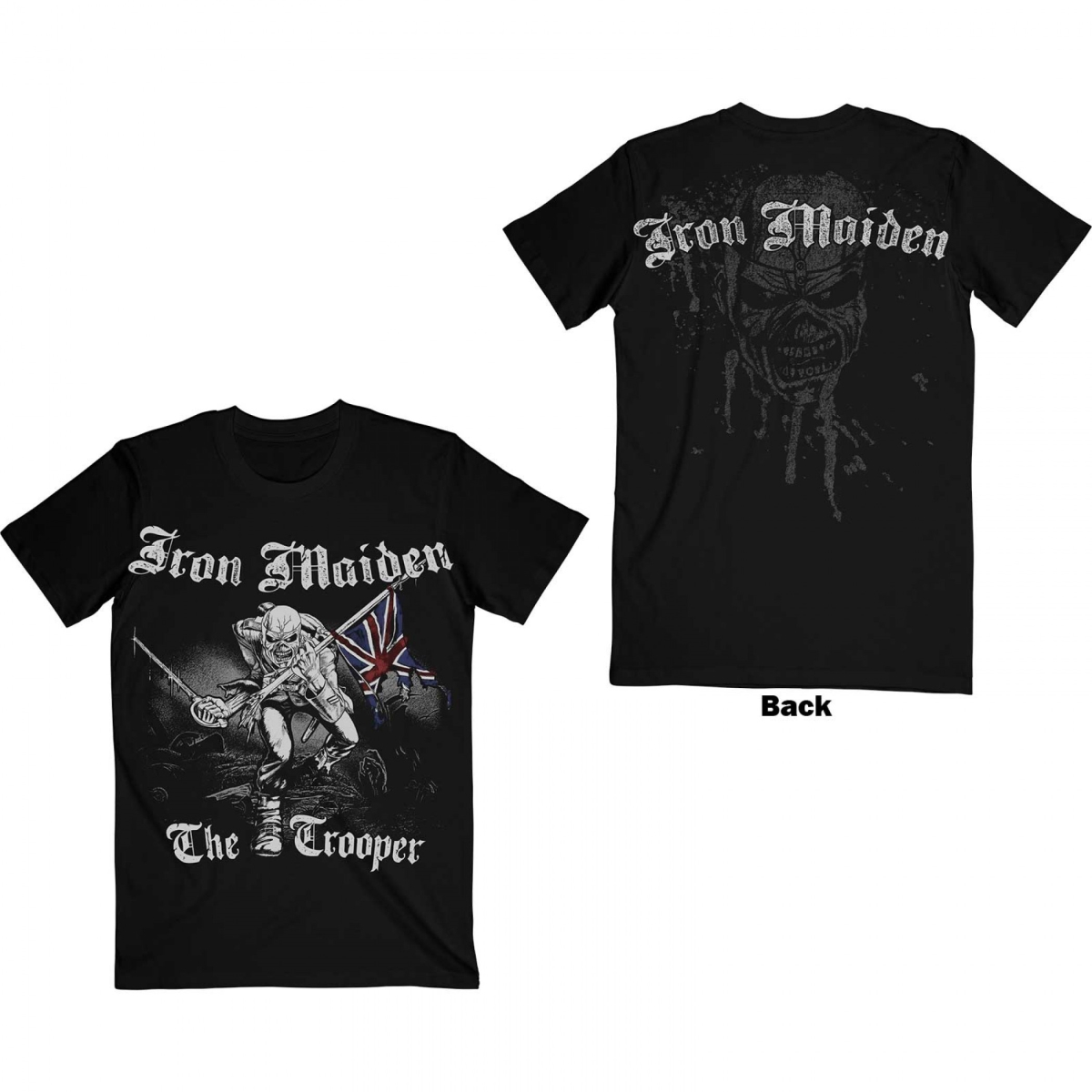 870128-large  The Trooper Front & Back Print T-Shirt, Black - Large