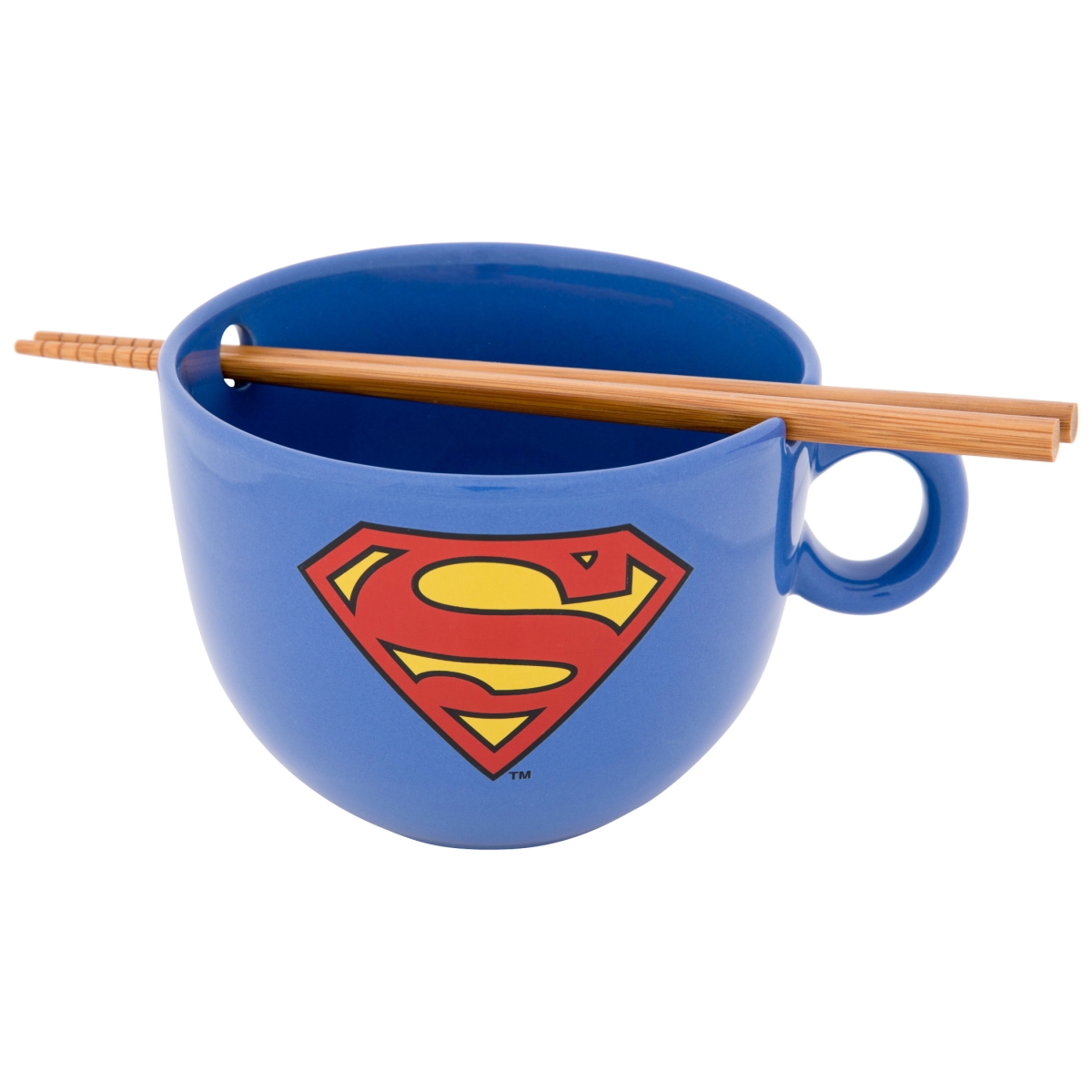 Picture of Superman 860925 Superman Logo Ramen Bowl with Chopsticks, Blue
