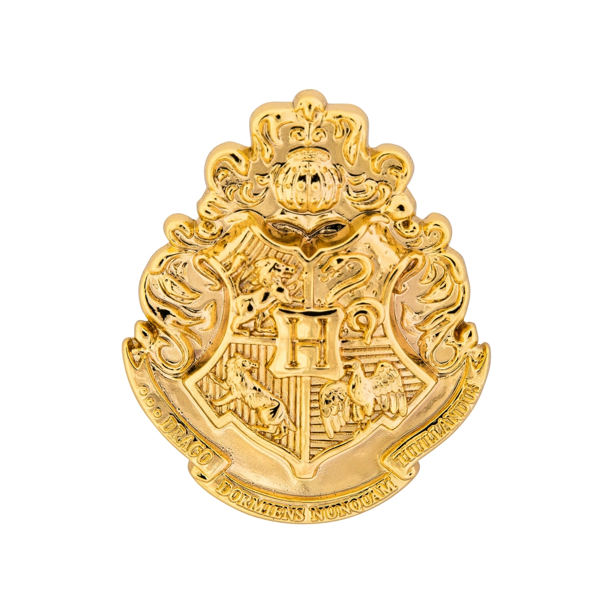 867129  Hogwarts Golden Crest Pewter Lapel Pin, Gold