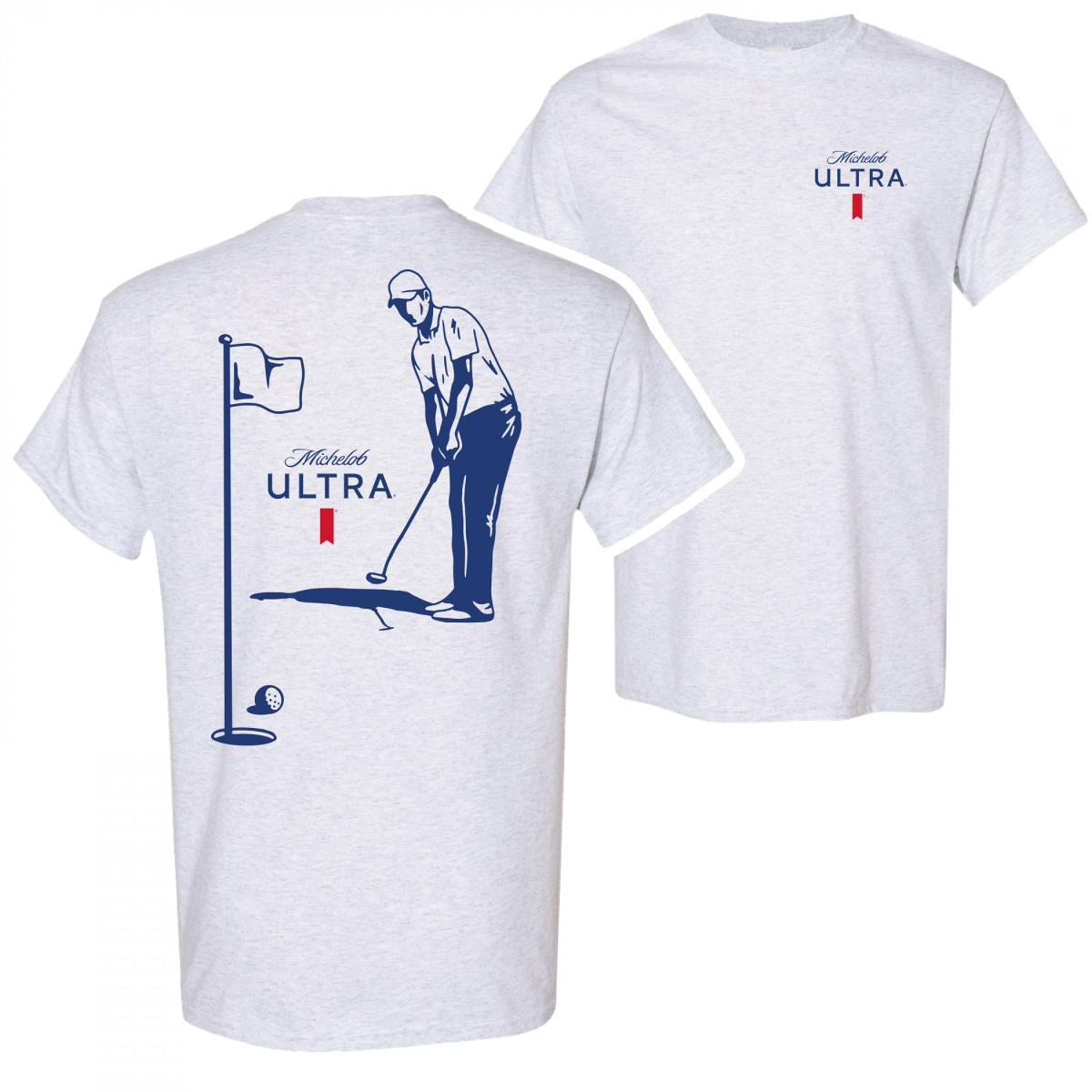 Ultra Golfing Front & Back Print T-Shirt, White - Medium