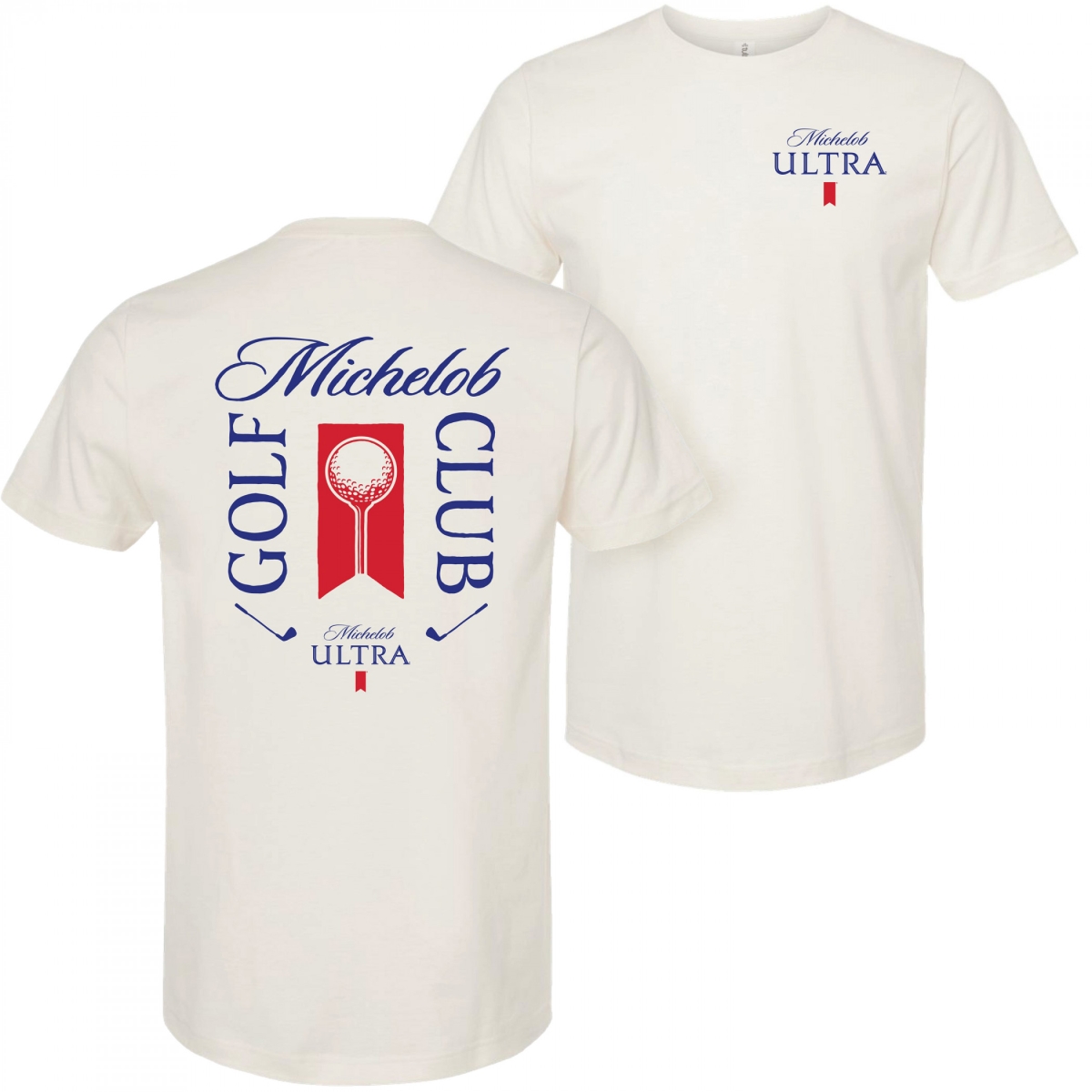 Golf Club Colorway Front & Back Print T-Shirt, Beige - Small