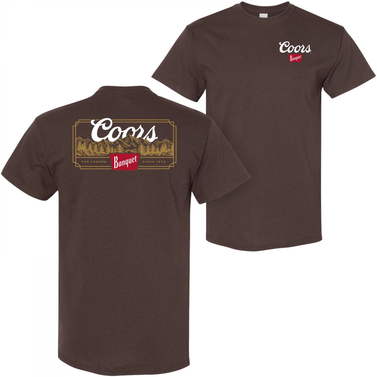 Banquet Rocky Road Front & Back Print Cotton T-Shirt, Brown - Extra Large