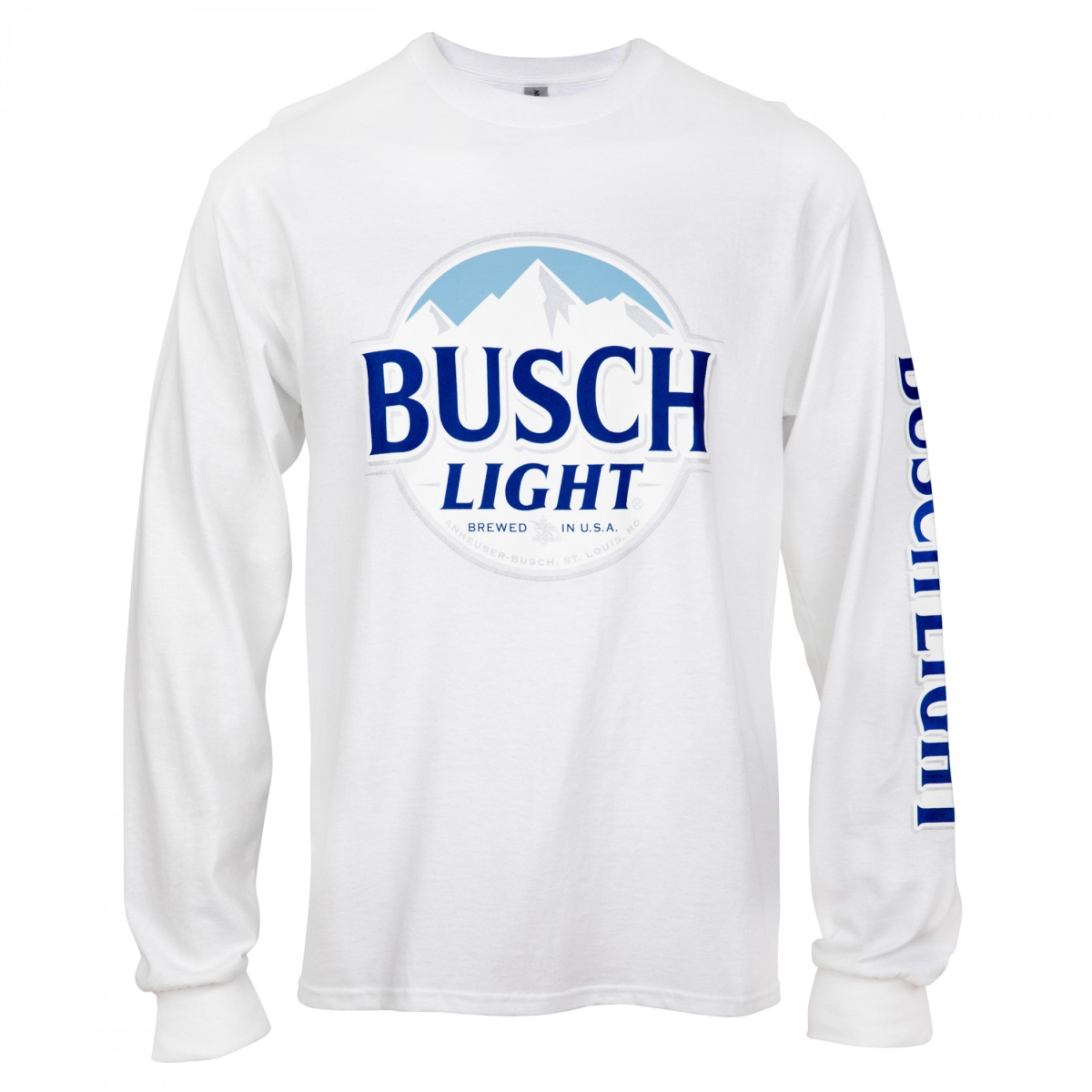 Light Logo Long Sleeve Cotton T-Shirt, White - Large