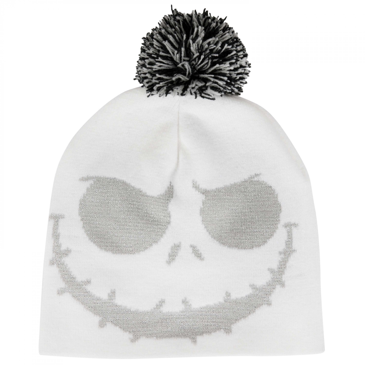 Picture of Nightmare Before Christmas 870476 Polyester Nightmare Before Christmas Jack Skellington Pom Beanie&#44; Black & White