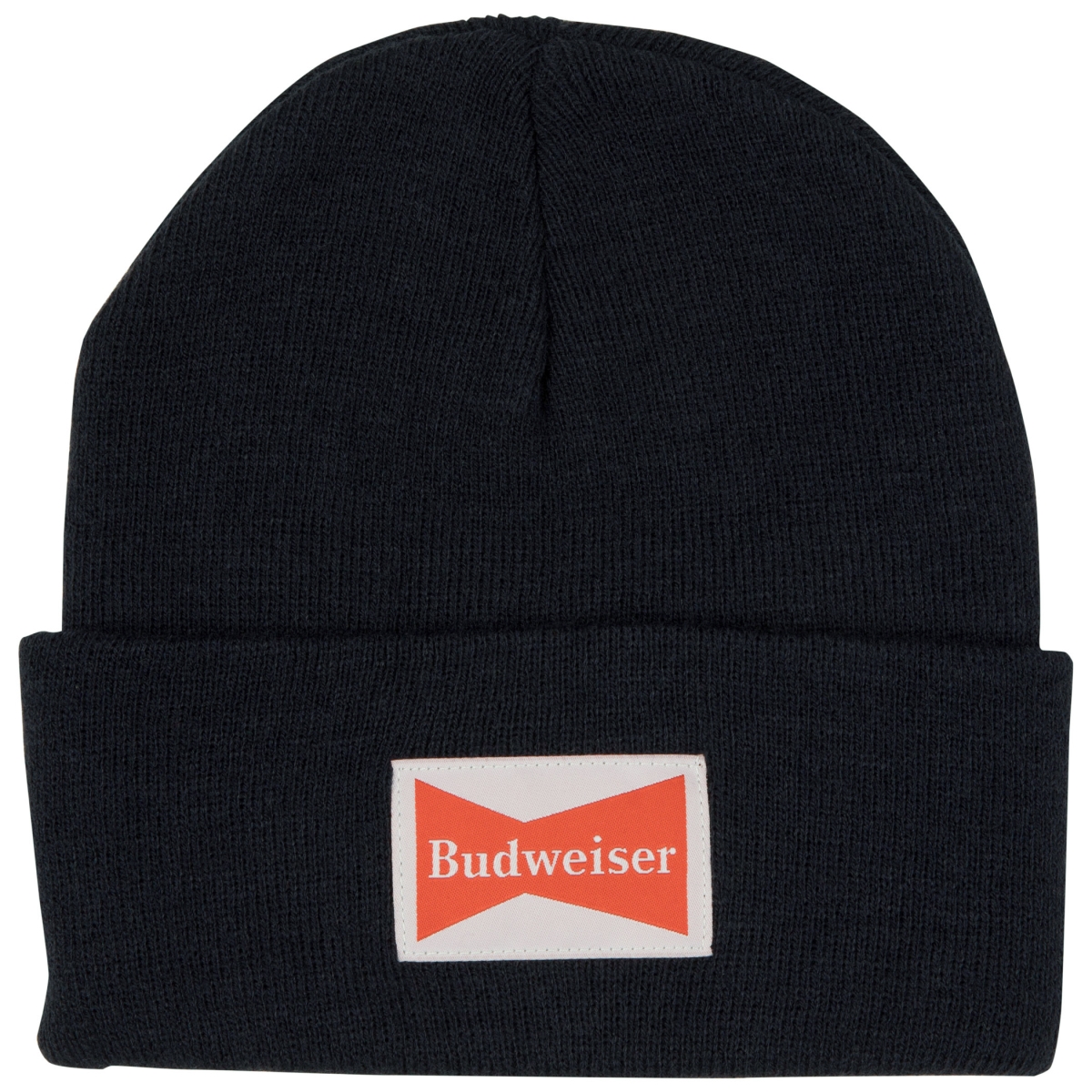 Picture of Budweiser 864834 Polyester Budweiser Woven Label Colorway Cuffed Knit Beanie&#44; Black