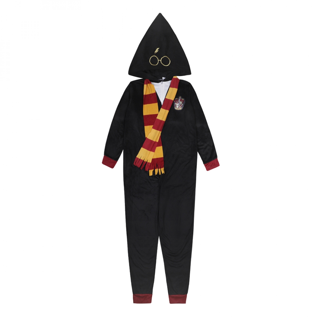 Picture of Harry Potter 864045-xlarge Winter at Hogwarts Hooded Union Polyester Suit&#44; Black - Extra Large
