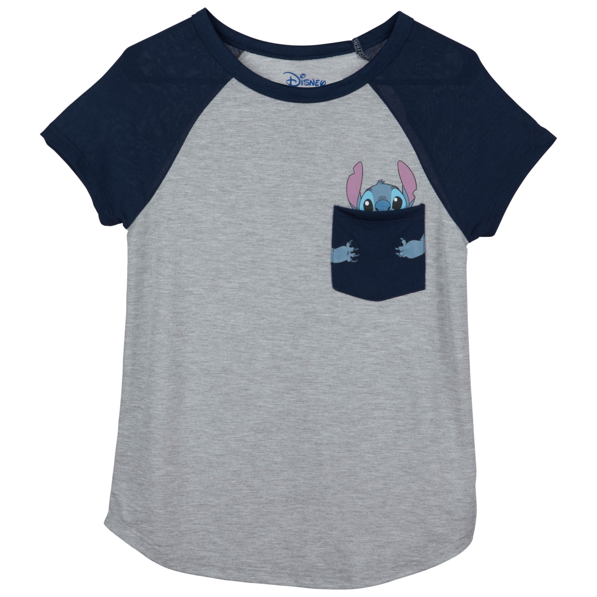 Big Hugs Juniors Pocket Cotton T-Shirt, Grey & Black - Medium