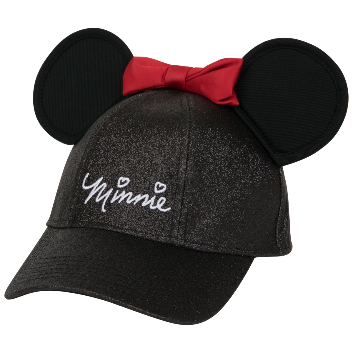 Cotton  Signature Glitter Cap with 3D Ears & Bow, Black