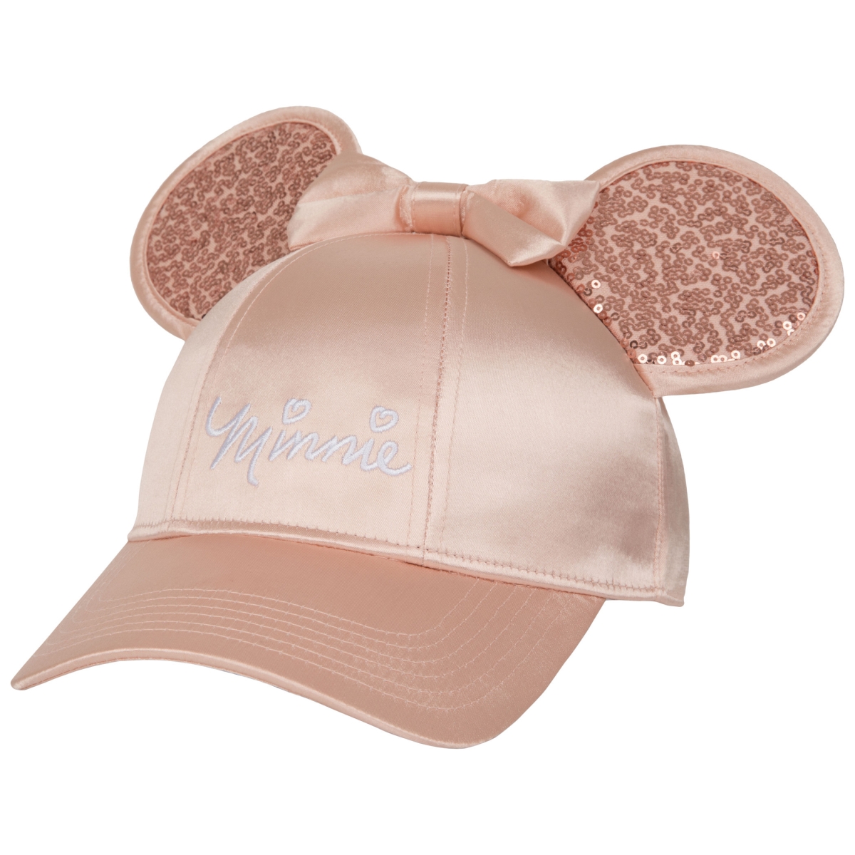 Cotton Disney  Signature Glitter Rose Gold Cap with 3D Ears & Bow, Rose Gold