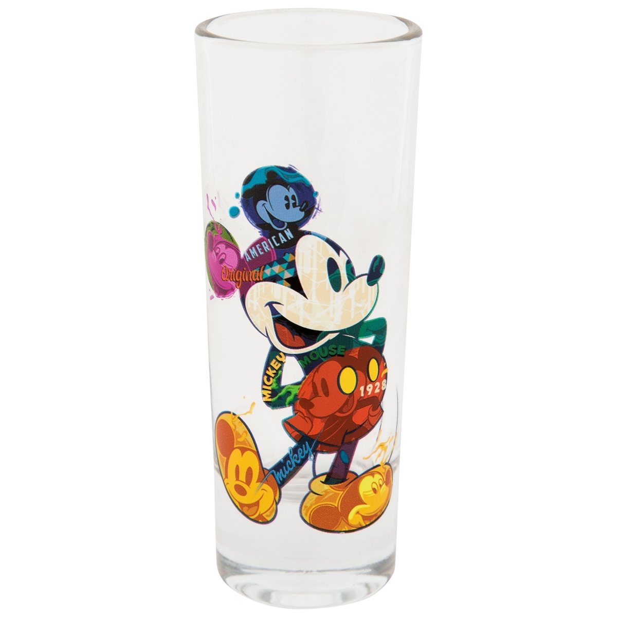Picture of Mickey Mouse 862785 Mickey Mouse Color Collage Colored Bottom Collection Shot Glass&#44; Clear
