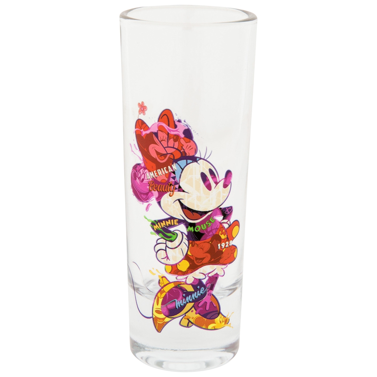 Picture of Minnie Mouse 862786 Minnie Mouse Color Collage Colored Bottom Collection Shot Glass&#44; Clear