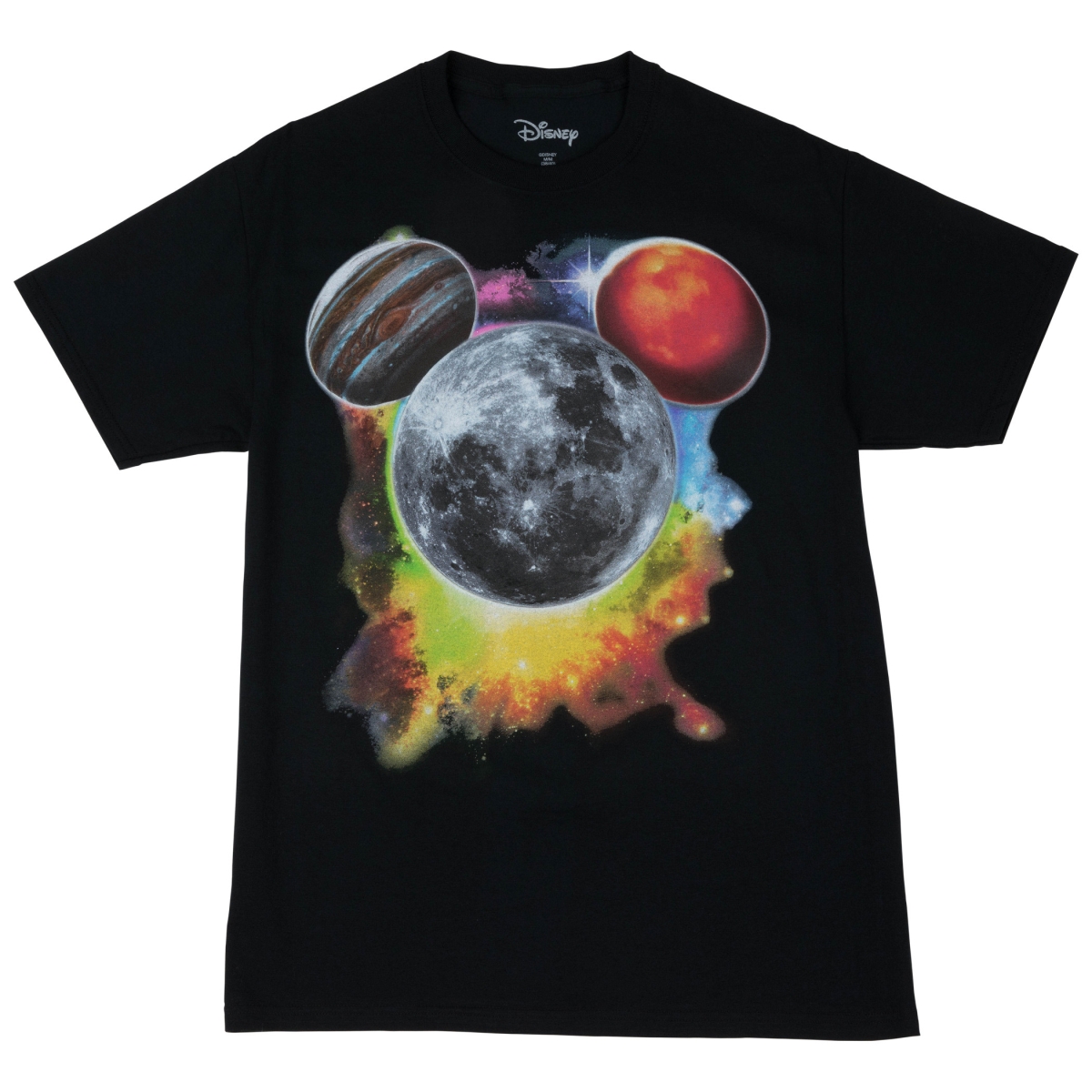 864209-large Planet Mickey Glow in the Dark Cotton T-Shirt, Black - Large