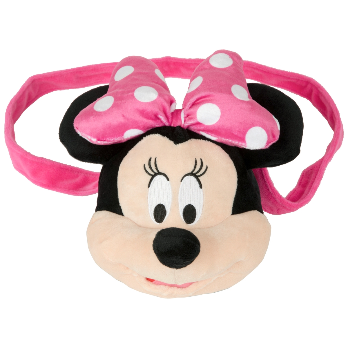Picture of Minnie Mouse 860756 8 in. Minnie Mouse Polka Dots Plush Crossbody Bag&#44; Pink