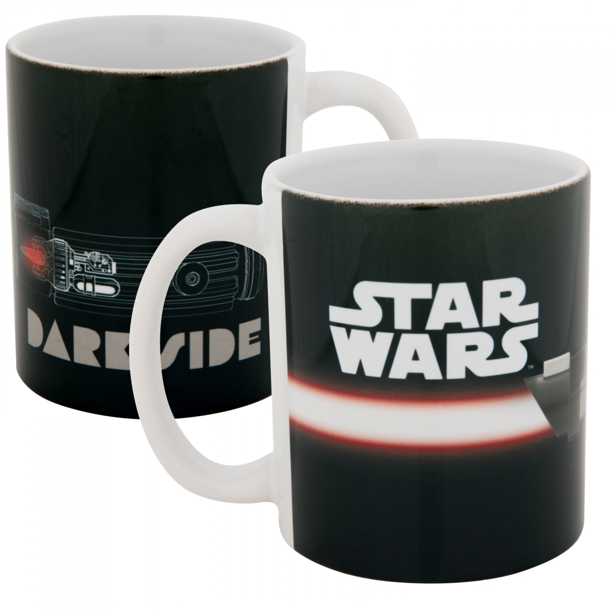 Picture of Star Wars 866654 11 oz Star Wars Dark Side Light Saber Ceramic Mug&#44; Black & White
