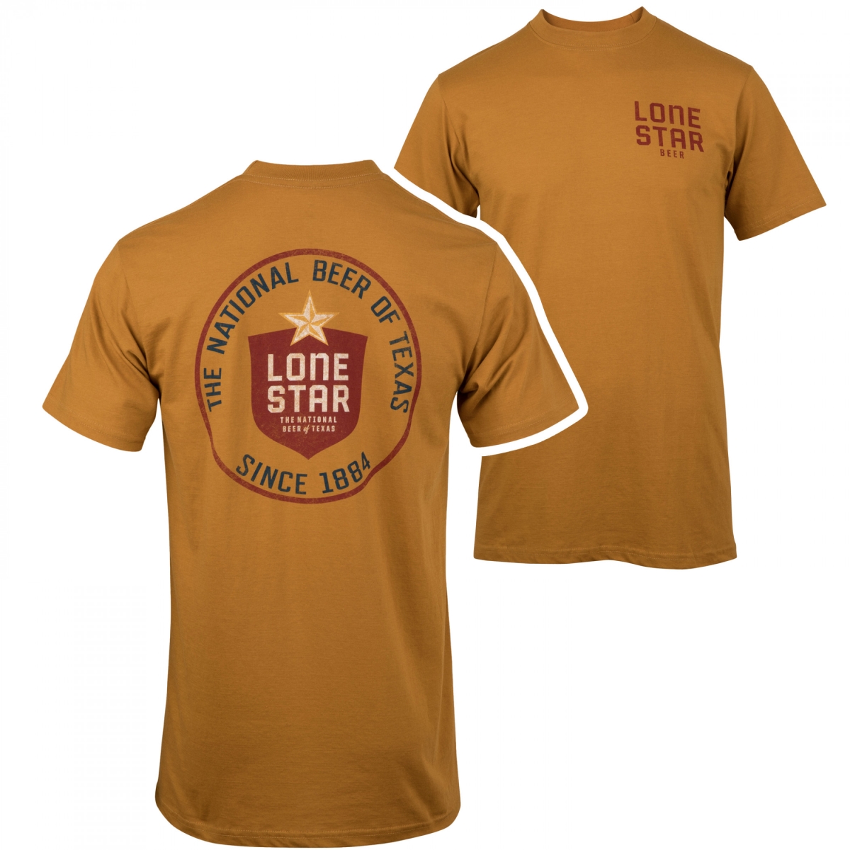 Beer Round Logo Front & Back Print T-Shirt, Orange - Medium