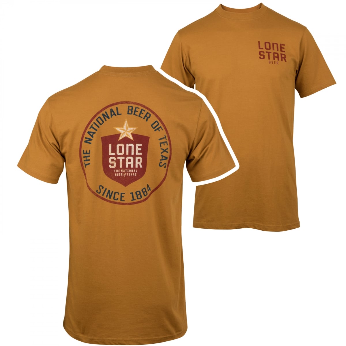 Beer Round Logo Front & Back Print T-Shirt, Orange - Extra Large