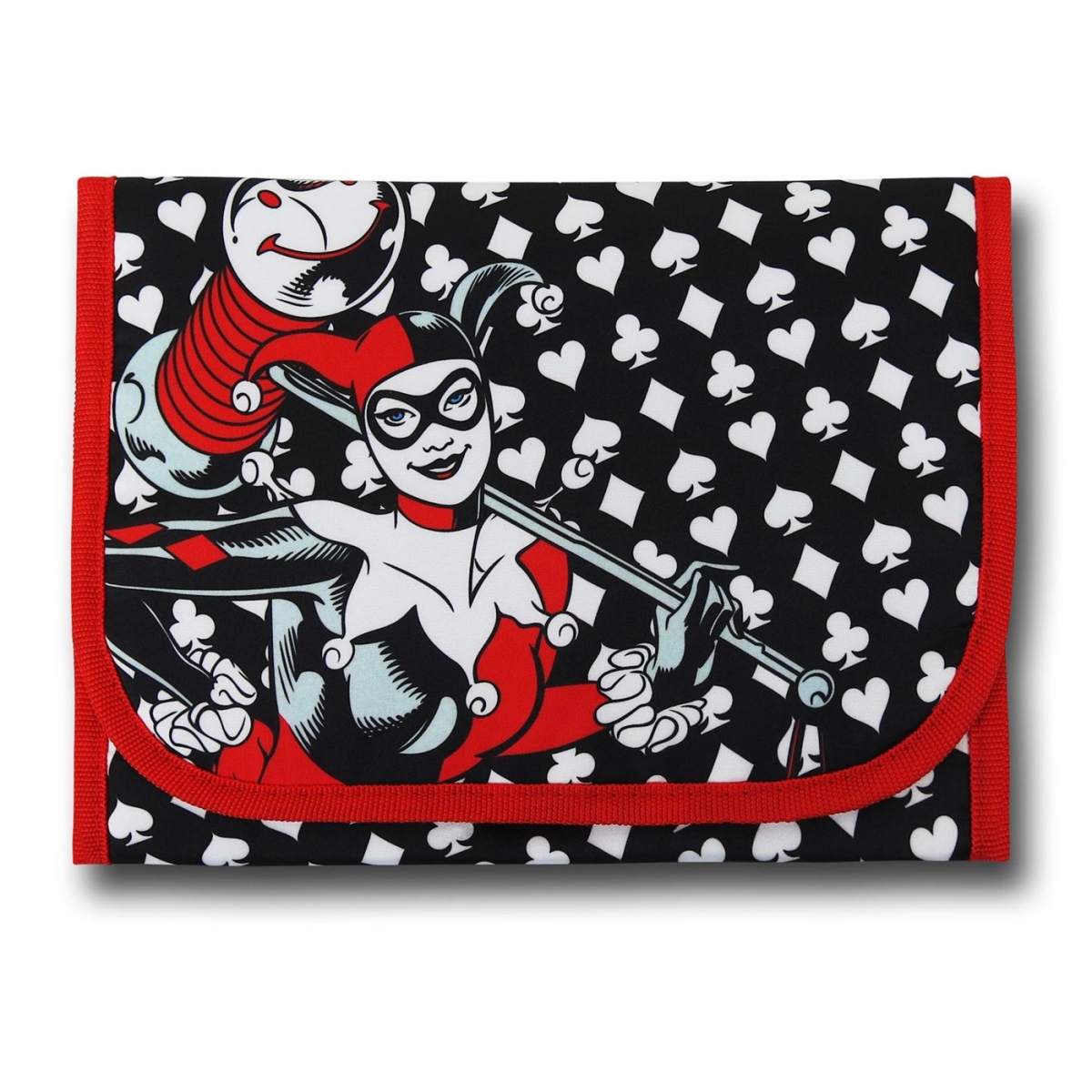 Picture of Harley Quinn baghqcosmet Harley Quinn Cosmetic Bag&#44; Black & Red