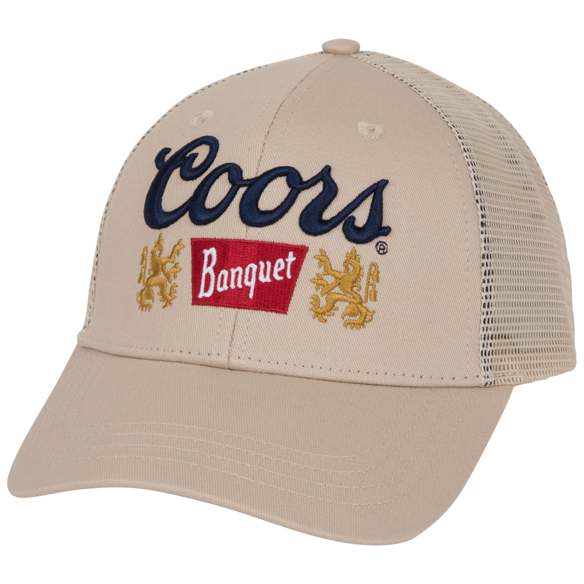 Banquet Classic Logo Adjustable Trucker Hat, Beige