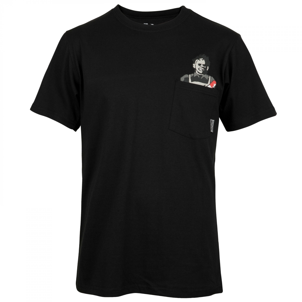 Texas Chainsaw Masacre Leatherface Pulldown Pocket T-Shirt, Black - Medium
