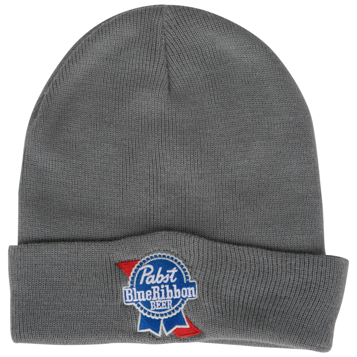 Picture of Pabst Blue Ribbon 868388 Pabst Blue Ribbon Beer Logo Colorway Cuffed Knit Beanie&#44; Grey