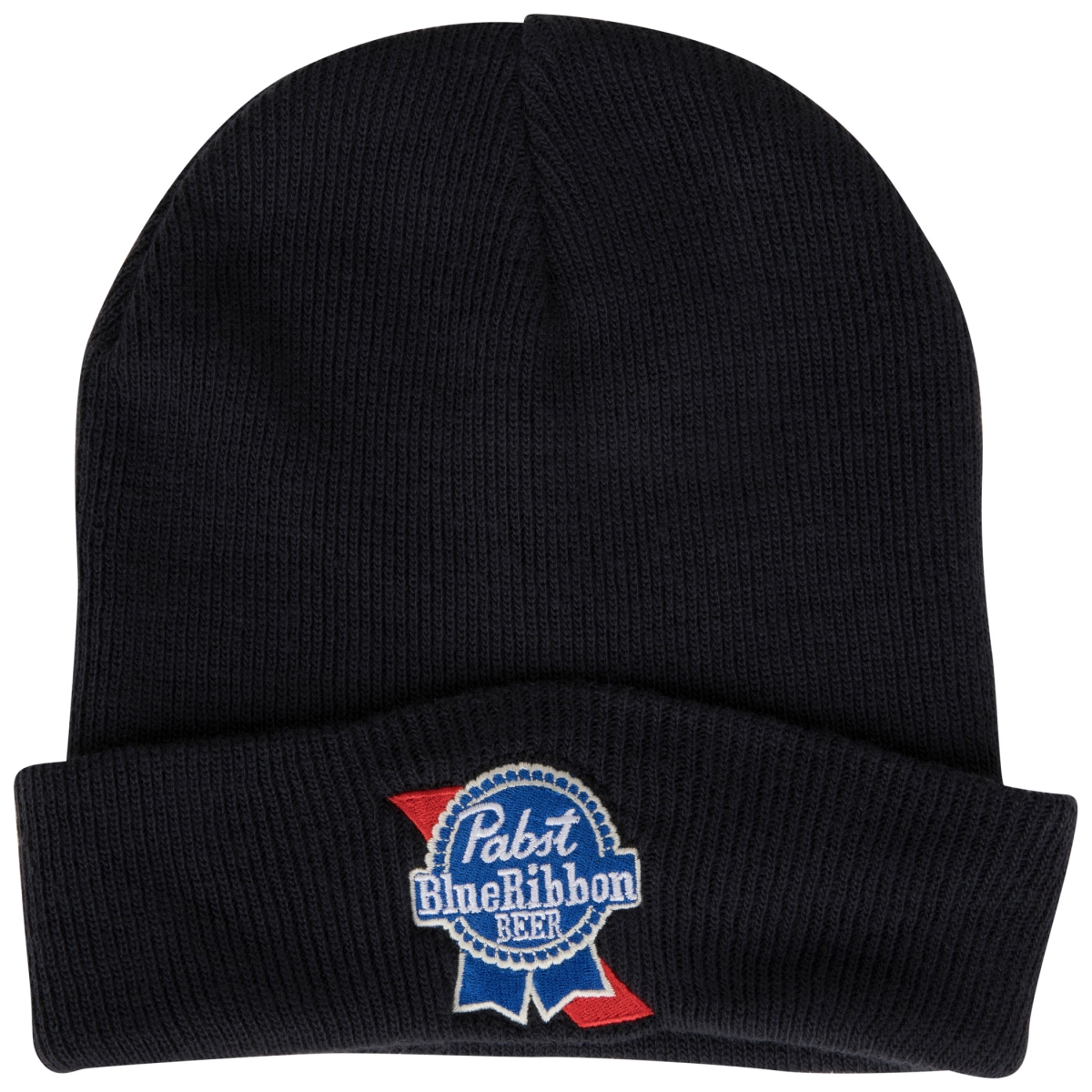 Picture of Pabst Blue Ribbon 868389 Pabst Blue Ribbon Beer Logo Colorway Cuffed Knit Beanie&#44; Navy Blue