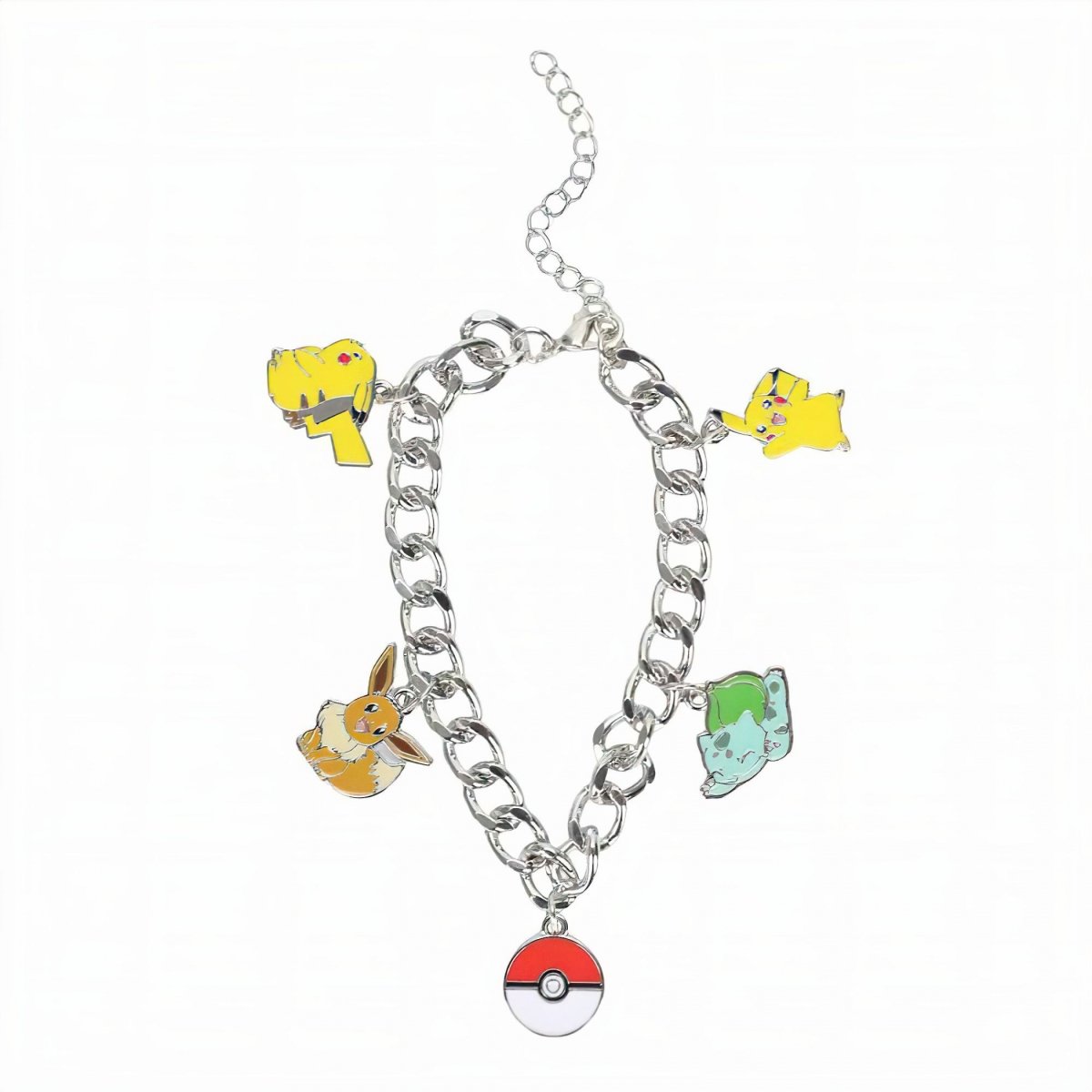 Picture of Pokemon 871716 Pokemon Starters Multi-Charm Bracelet&#44; Silver