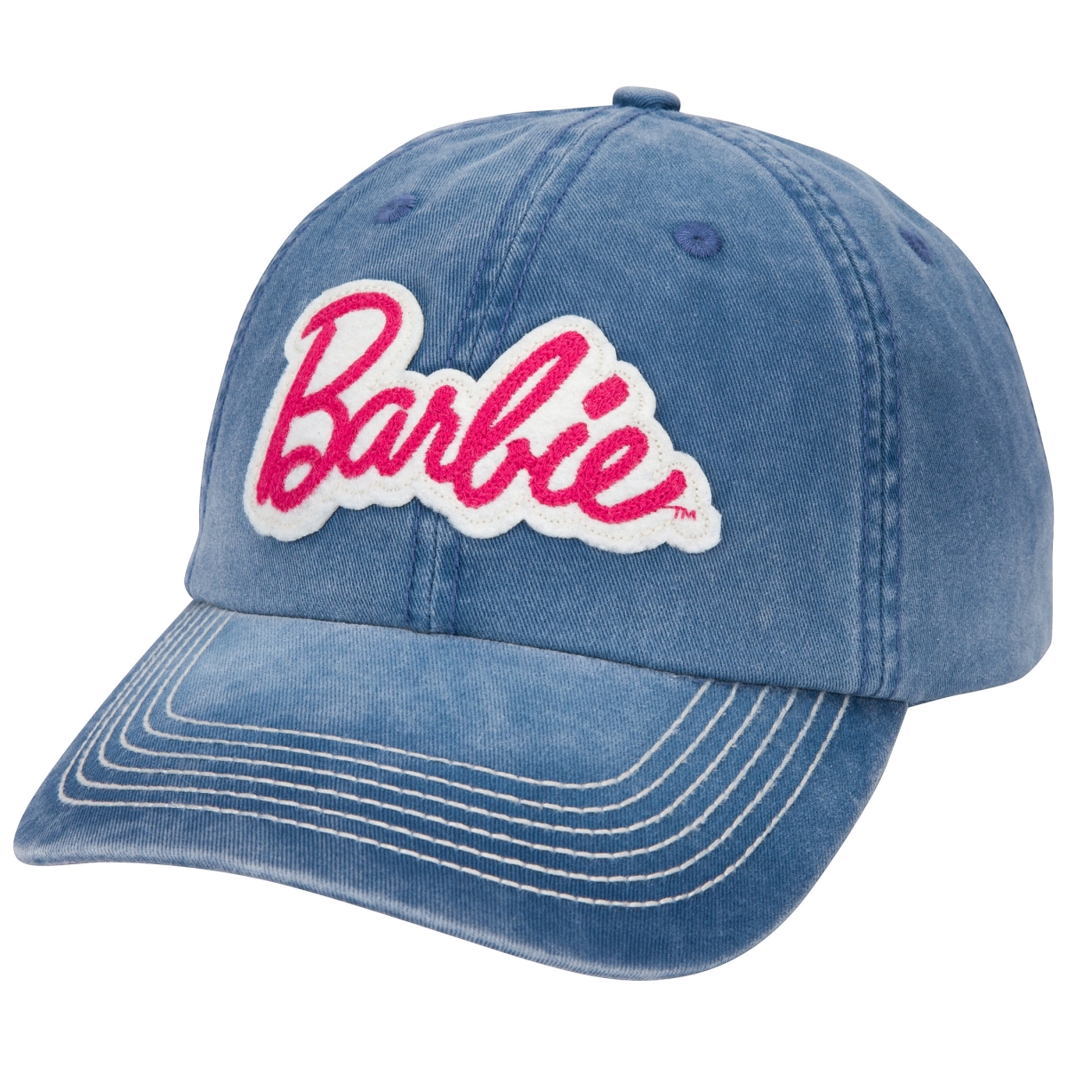Picture of Barbie 870771 Barbie Logo Snapback Denim Hat&#44; Blue