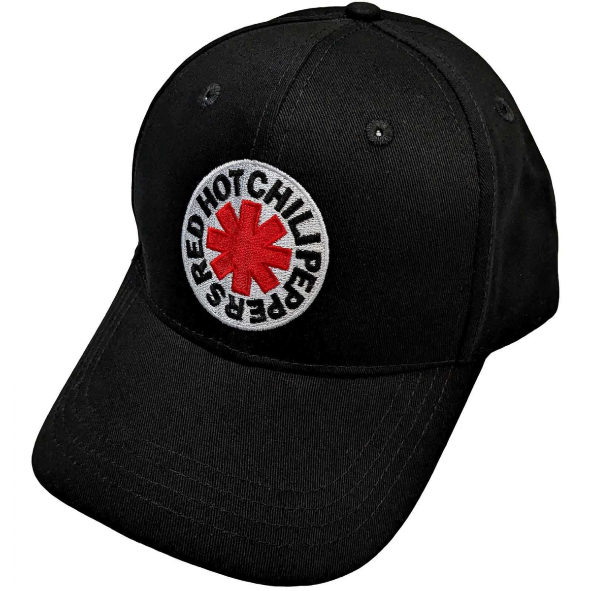 870903 Red Hot Chili Peppers Embroidered Logo Colorway Adjustable Snapback Hat, Black