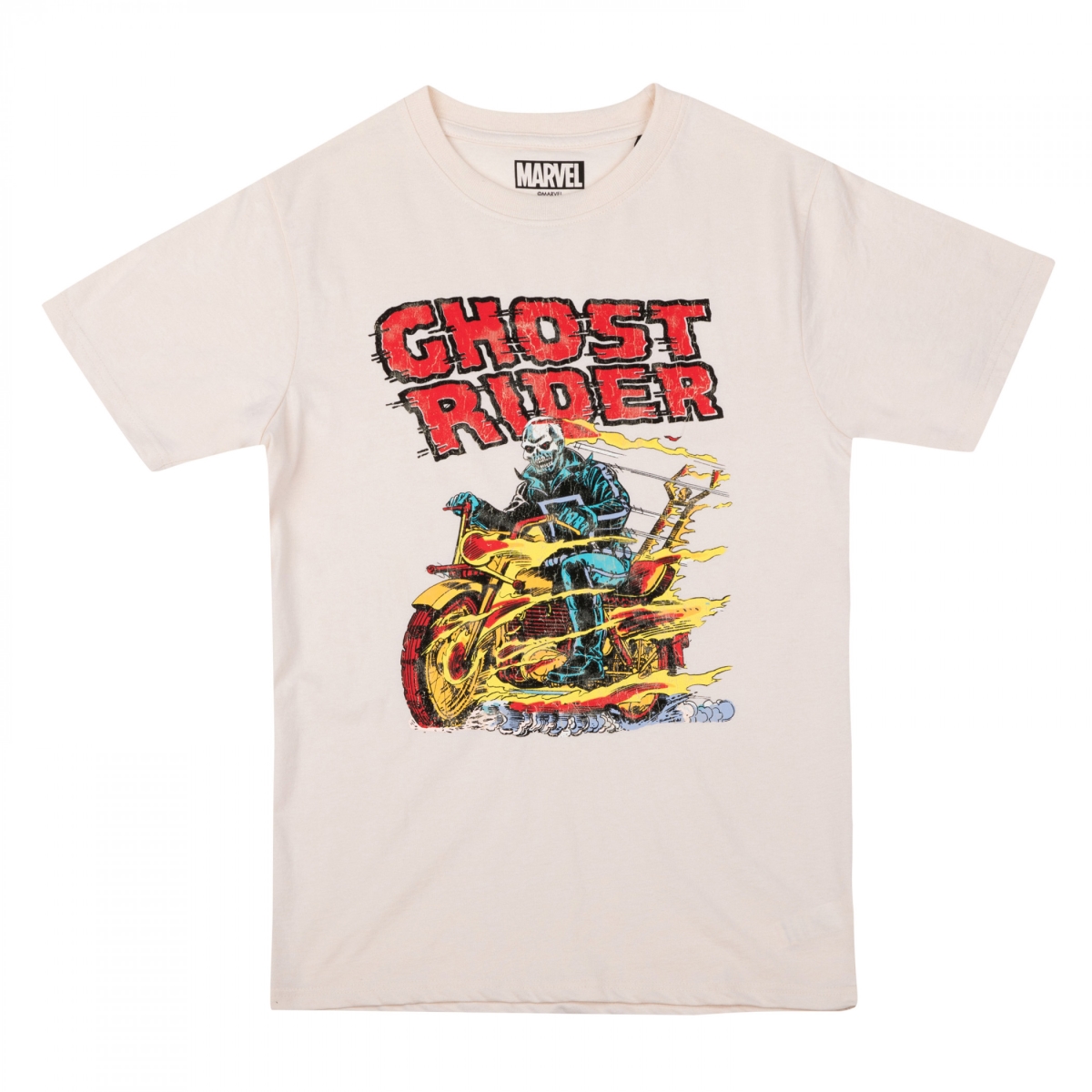875577-2xlarge Ghost Rider Biking Men T-Shirt, Sand - 2XL