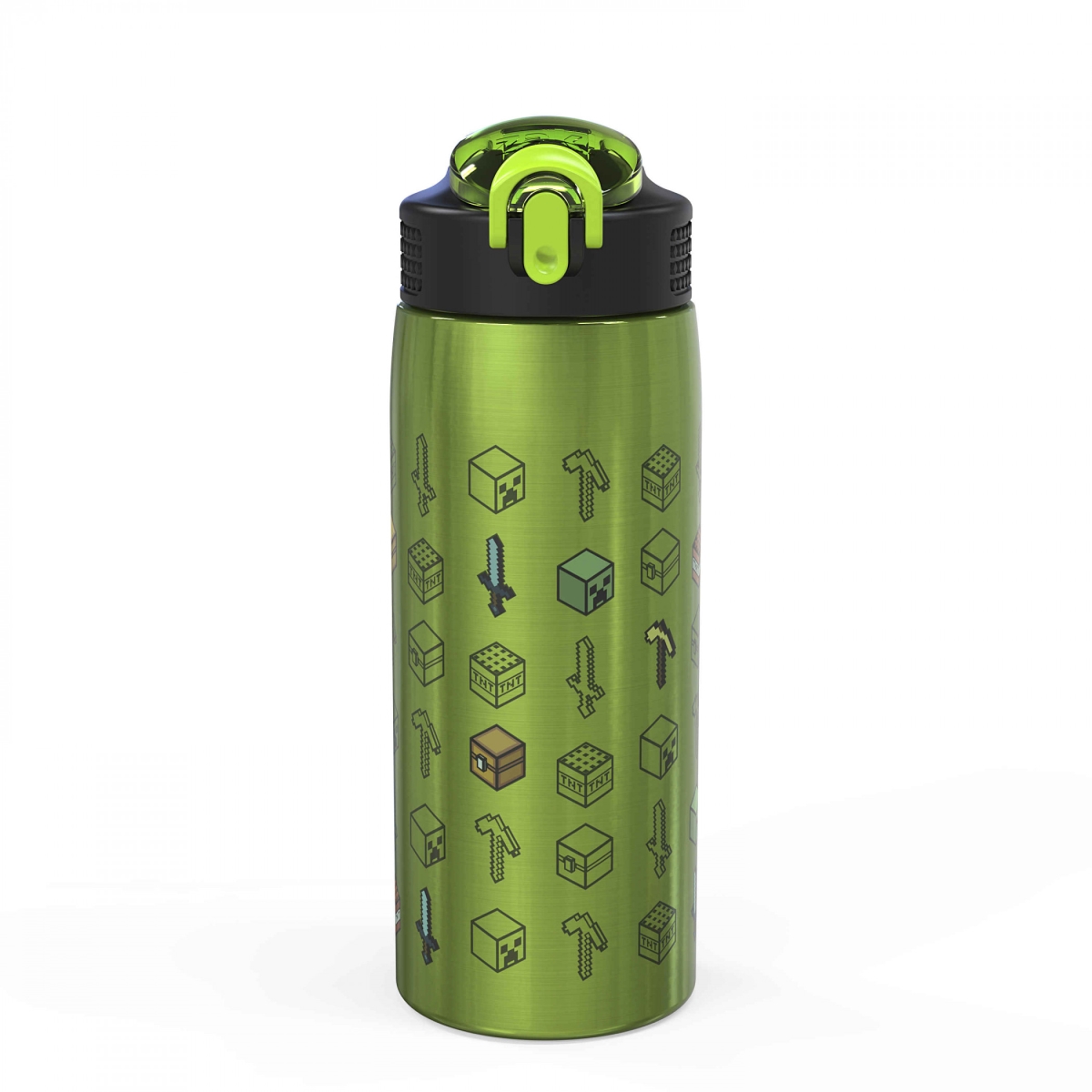 Picture of Minecraft 874991 19 oz Minecraft Symbols Stainless Steel Double Walled Water Bottle, Green