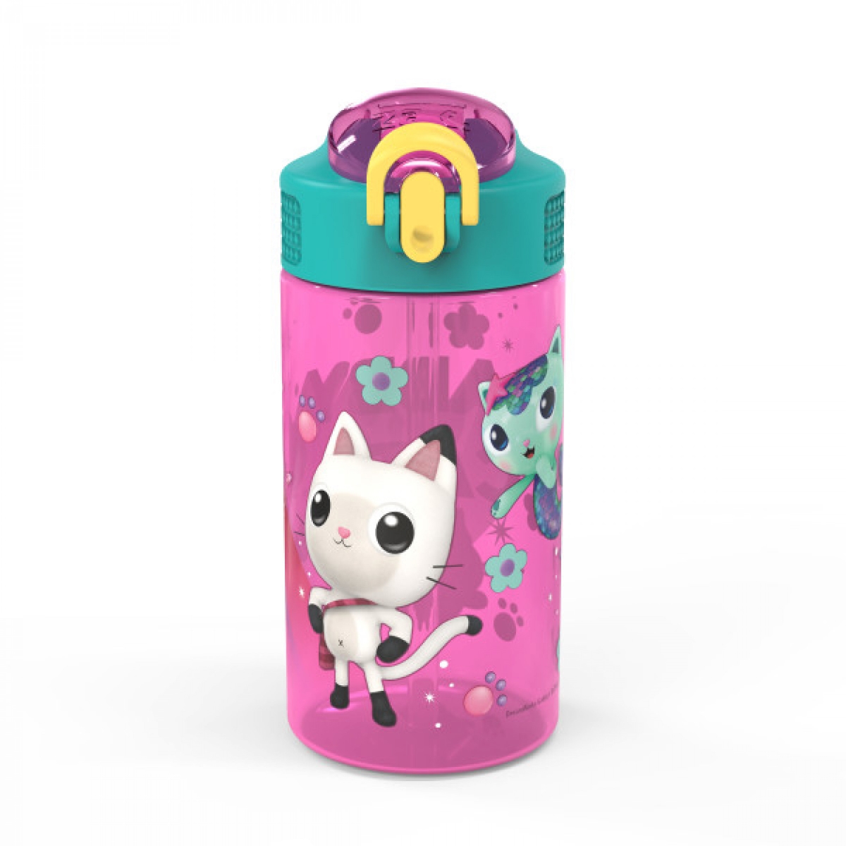 Picture of Nickelodeon 872731 16 oz Gabbys Dollhouse Reusable Plastic Water Bottle with Straw