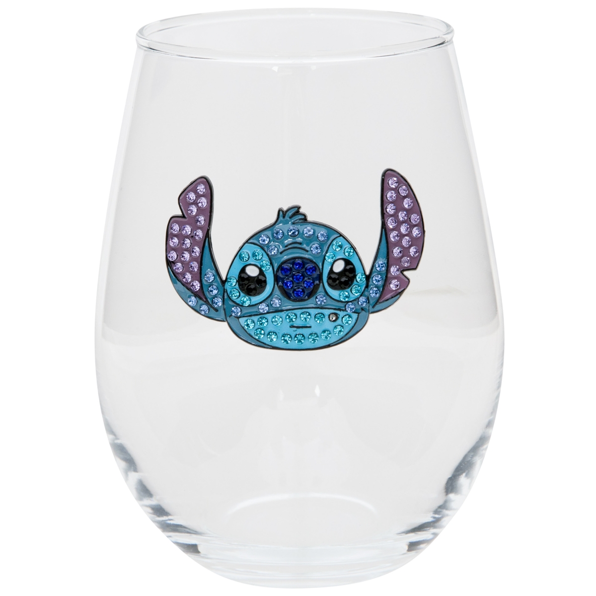 Picture of Lilo & Stitch 872708 Lilo & Stitch Rhinestone Face Stemless Wine Glass&#44; Clear