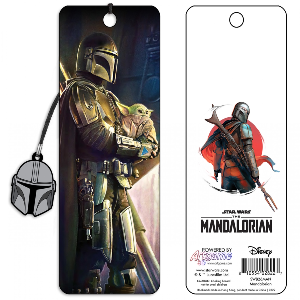 Picture of Star Wars 865786 The Mandalorian Mando & Grogu Bookmark with Charm
