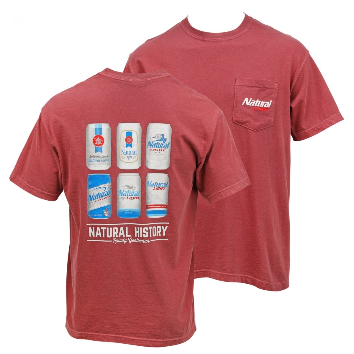 874682-small  Beer Natural History Pocket T-Shirt, Red - Small